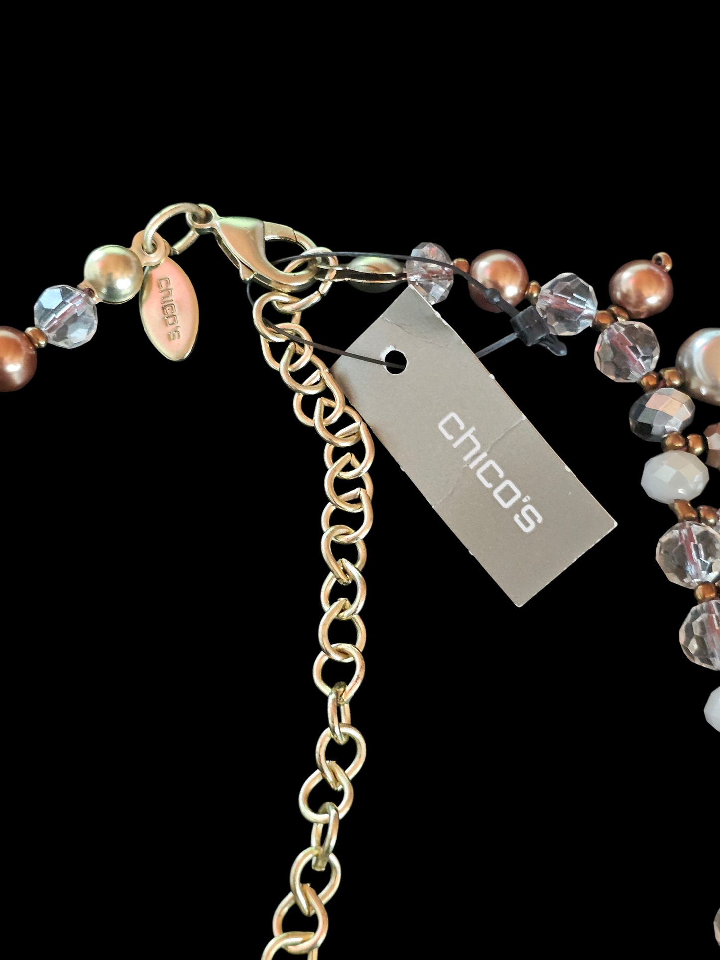 Bronze Beaded Collar Necklace NWT - Chicos