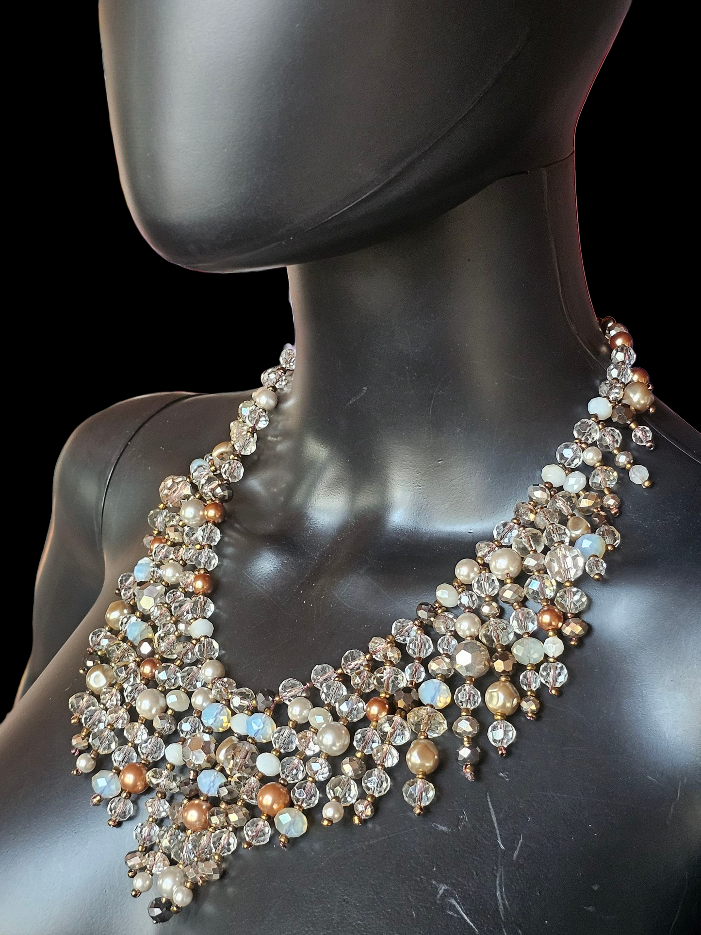 Bronze Beaded Collar Necklace NWT - Chicos