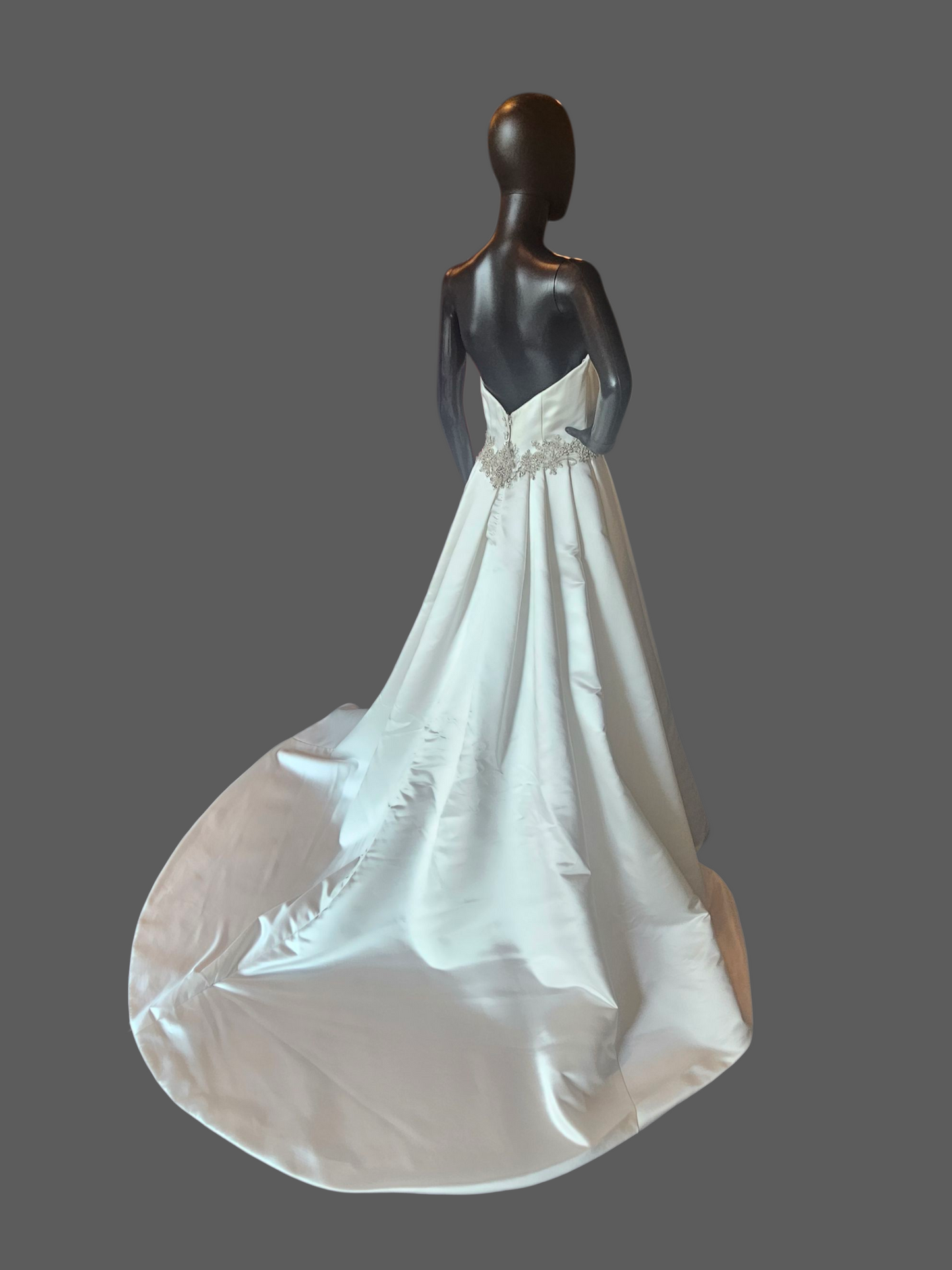 Ivory Satin A-Line Sweetheart Wedding Gown - Casablanca