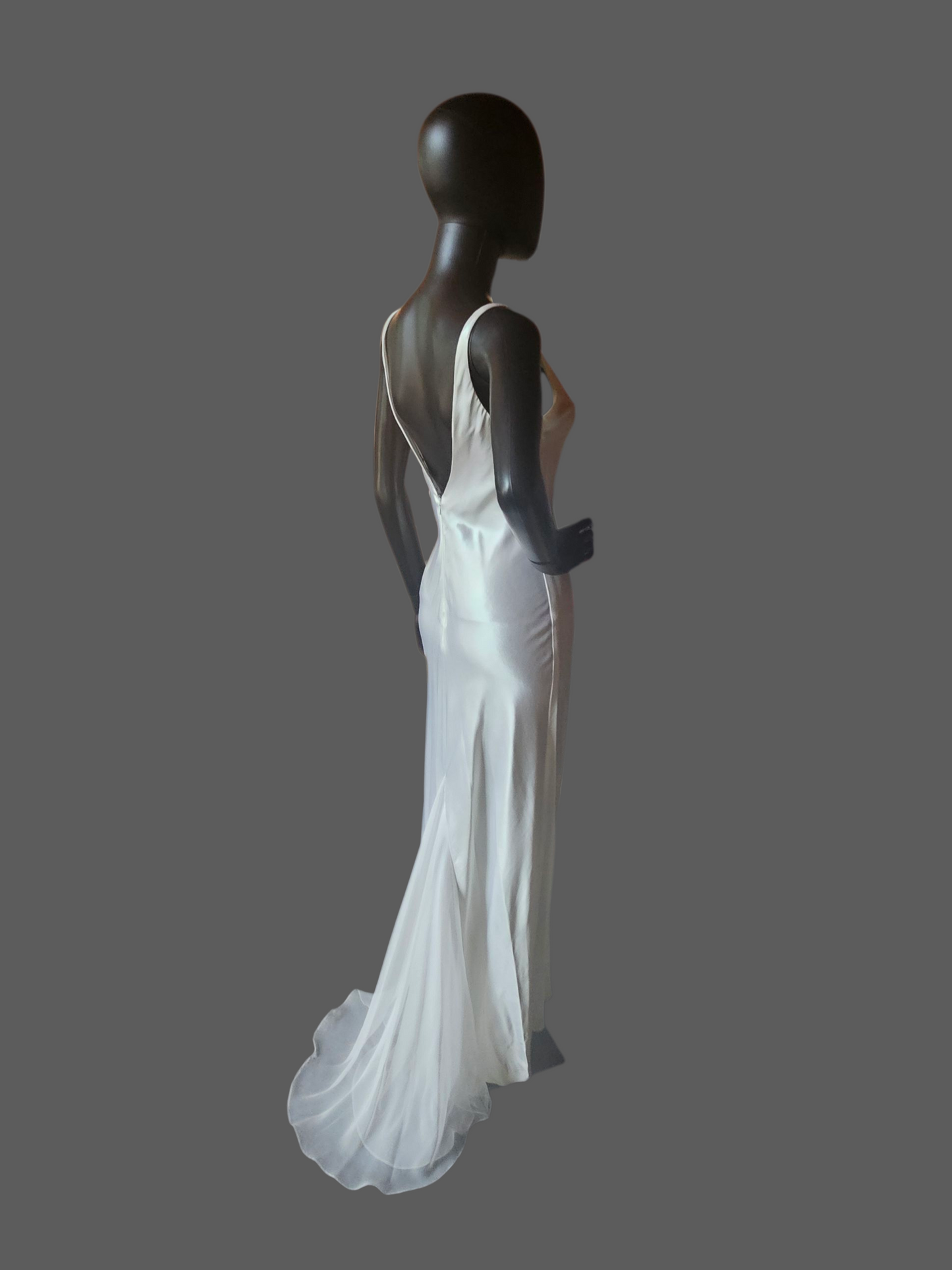 White Satin Simple Sheath Wedding Dress W/Matching Shawl - Zum Zum