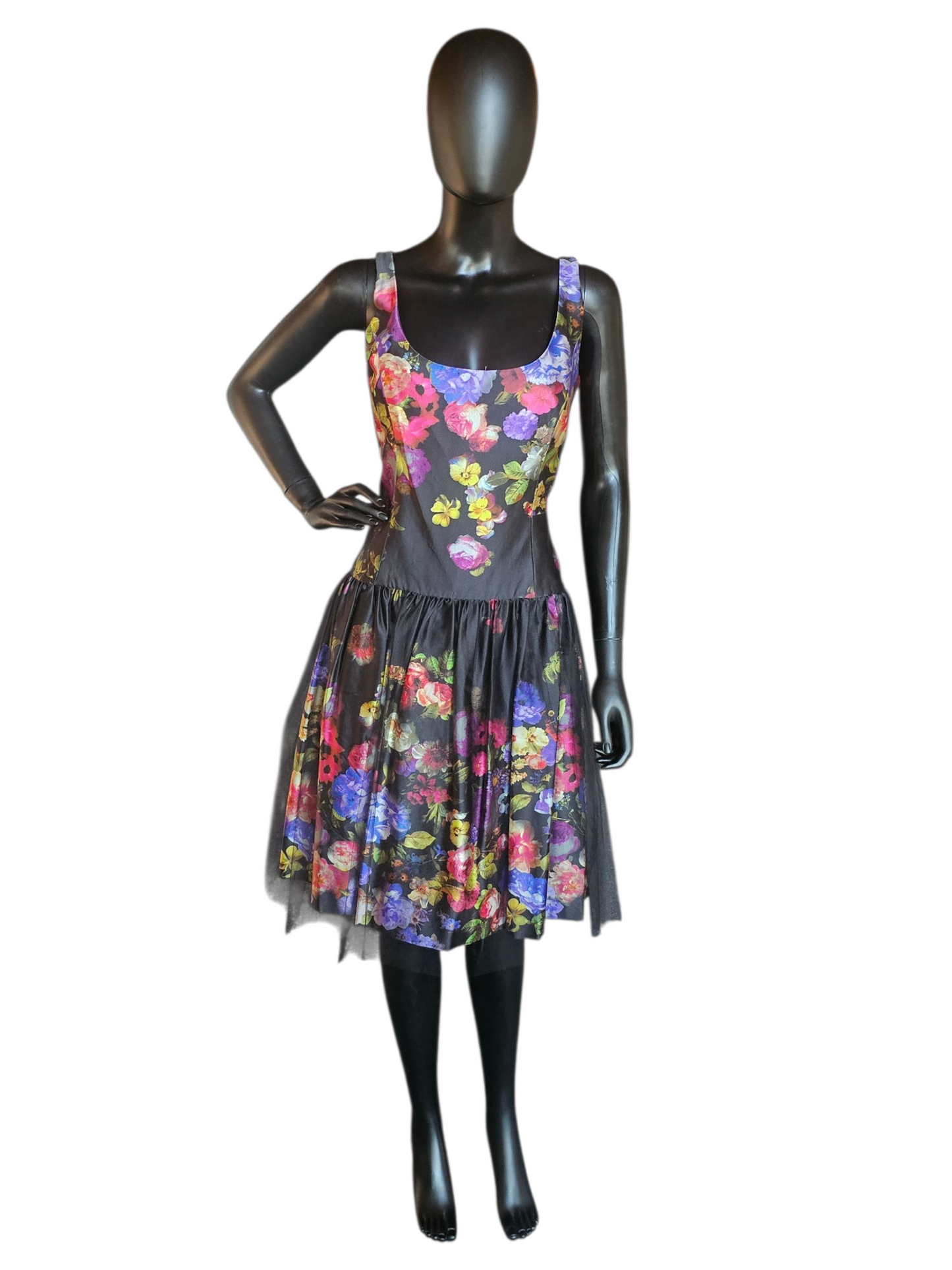 Black Floral Dress NWT - Milly