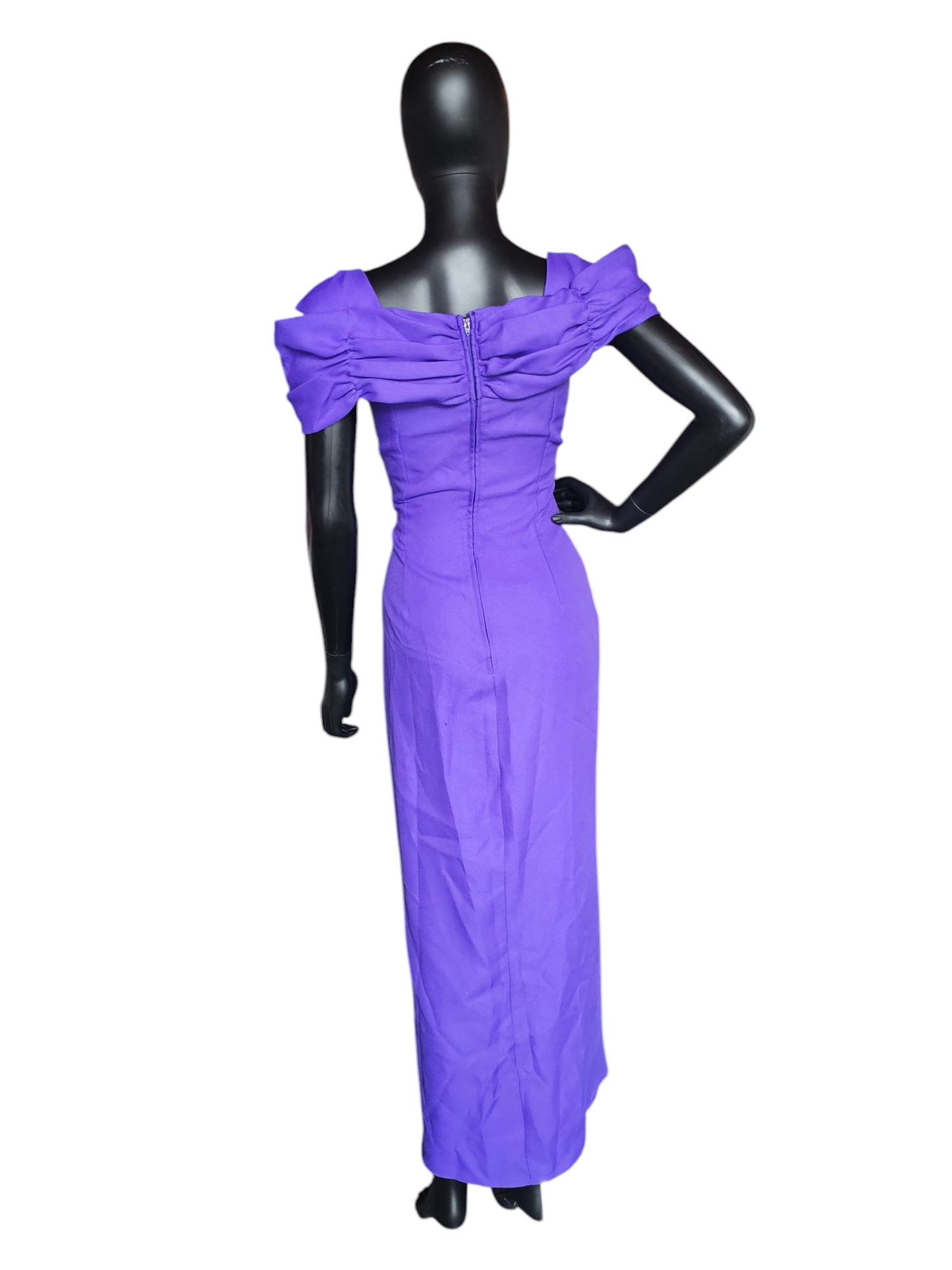 Vintage Purple Off Shoulder Side Sweep