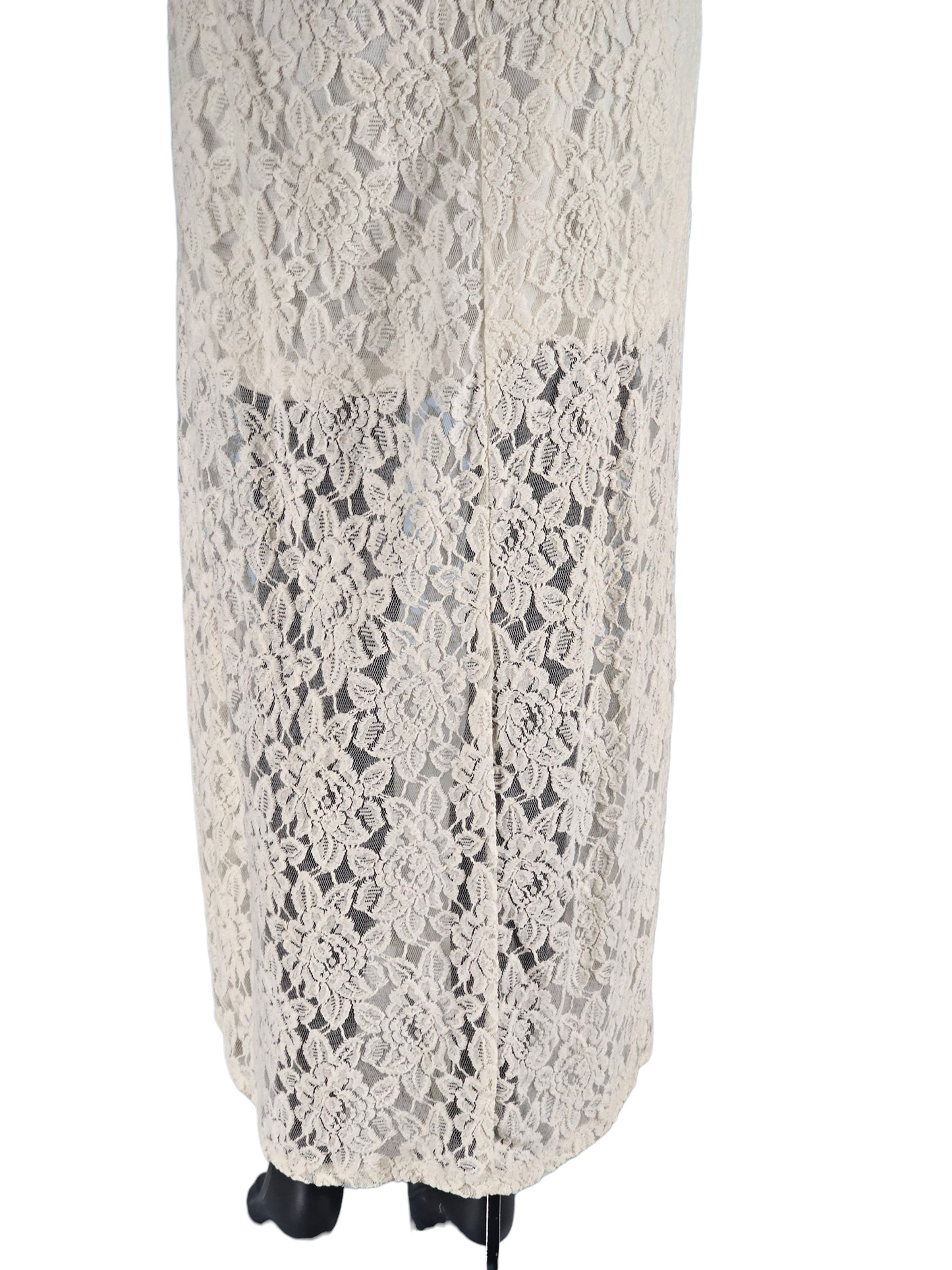 Strapless Lace Maxi Dress W/Leather Belt - Studio Y