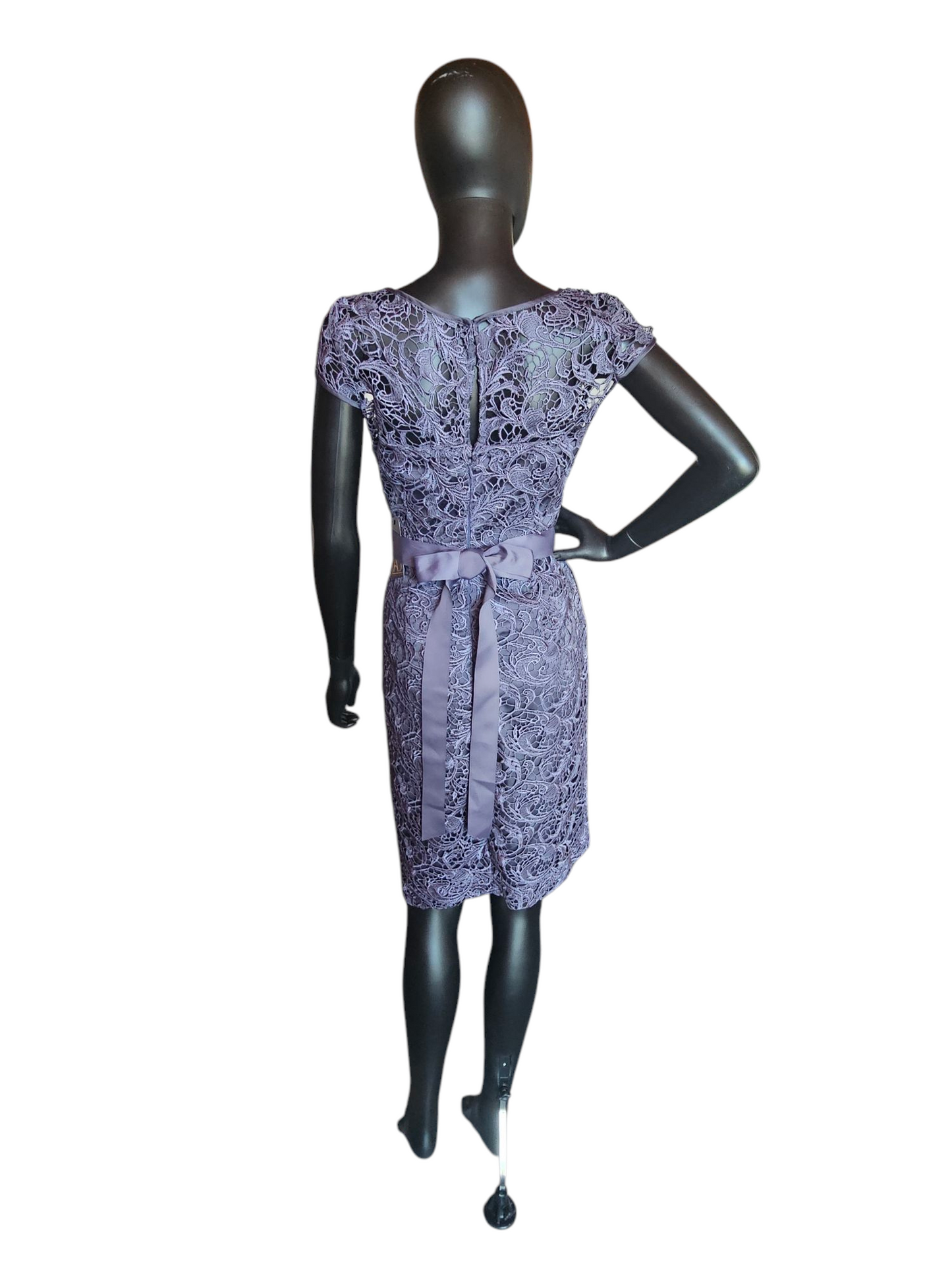 Steel Blue Open Weave Lace - Adrianna Papell