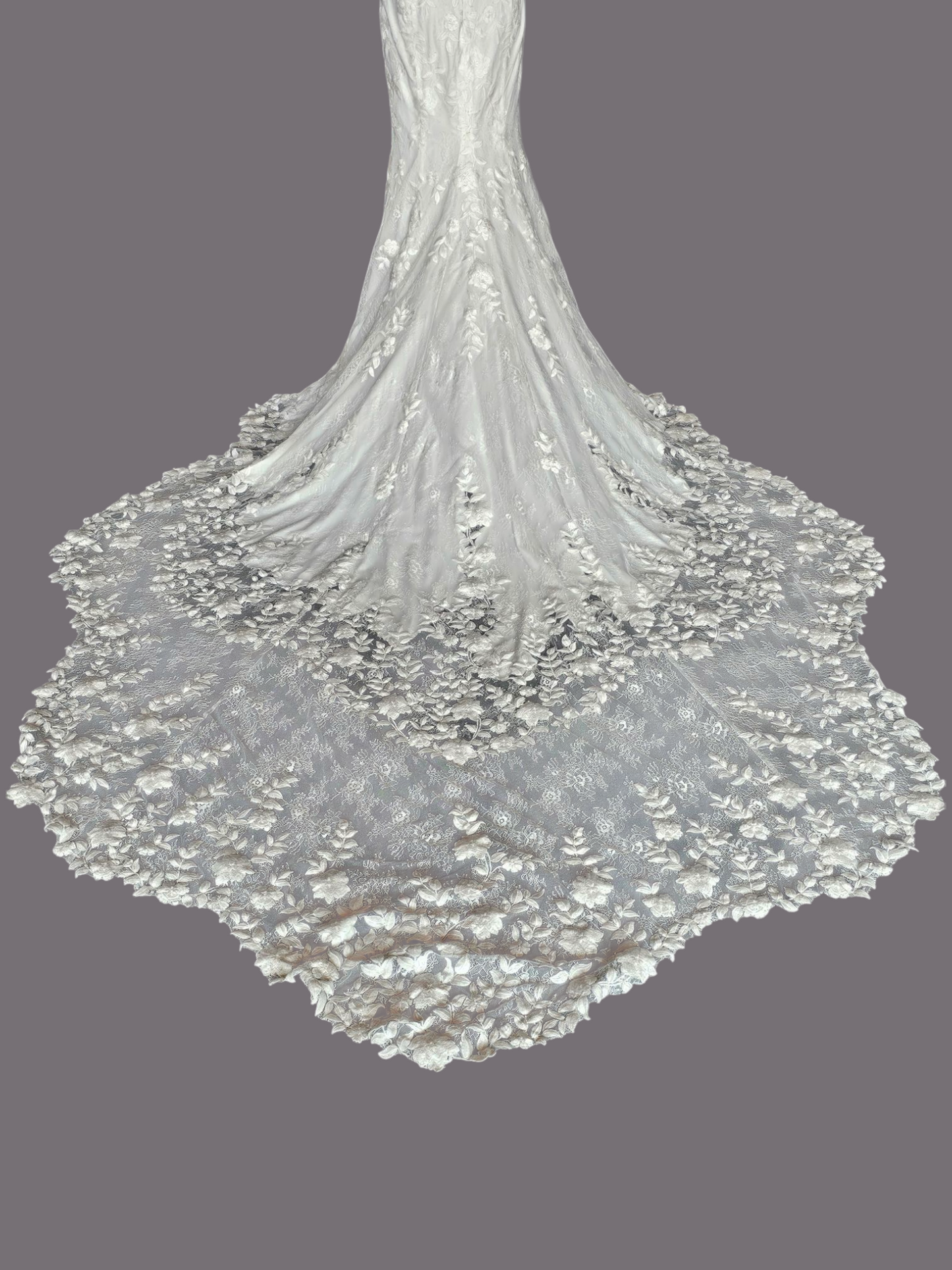 Ivory Lace Illusion Plunge Fitted - Brooklyn Grace