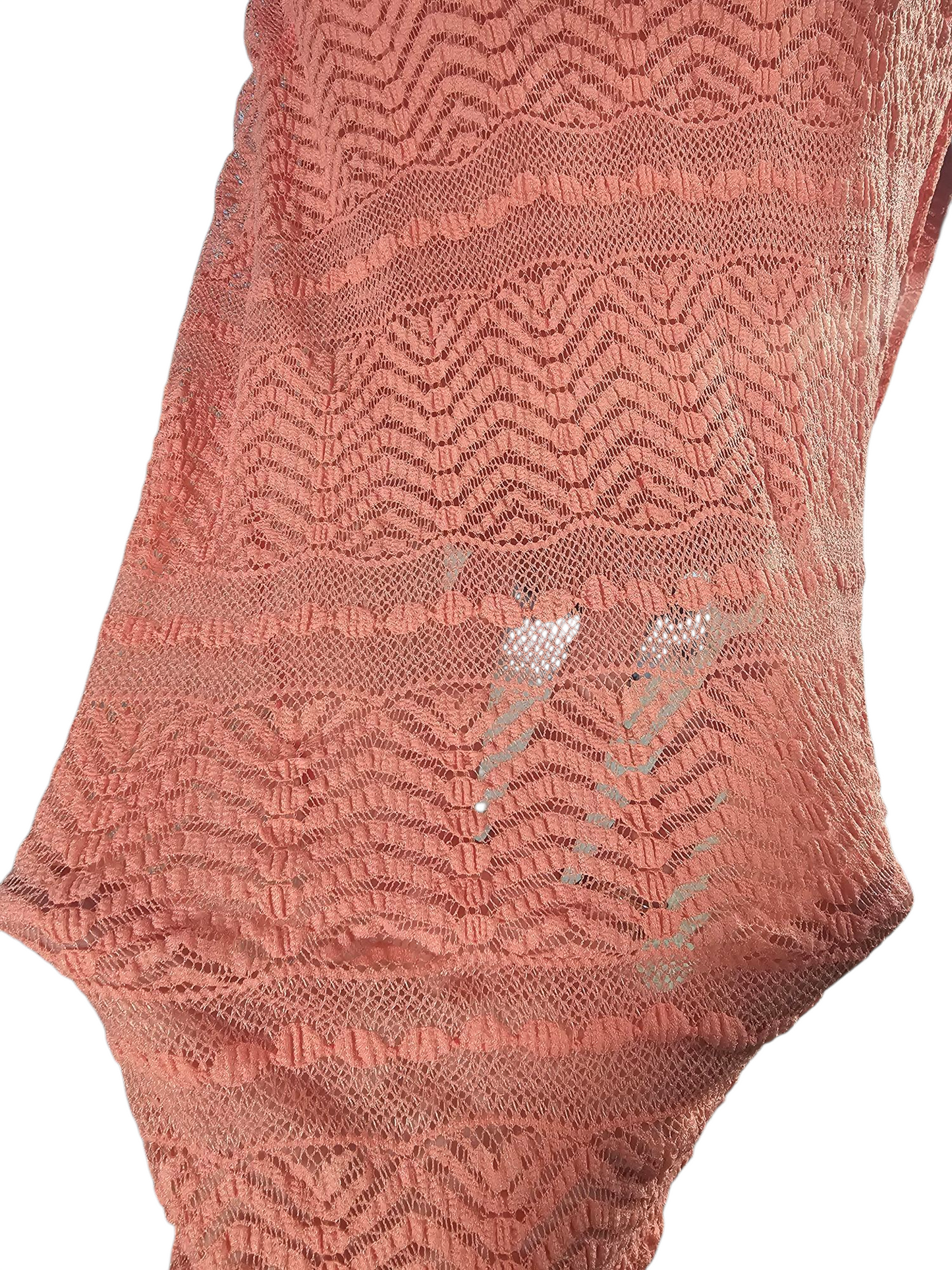 Coral Stretch Lace Bias Cut Handkerchief Hem Casual Dress - NWT Rabbit Rabbit Rabbit