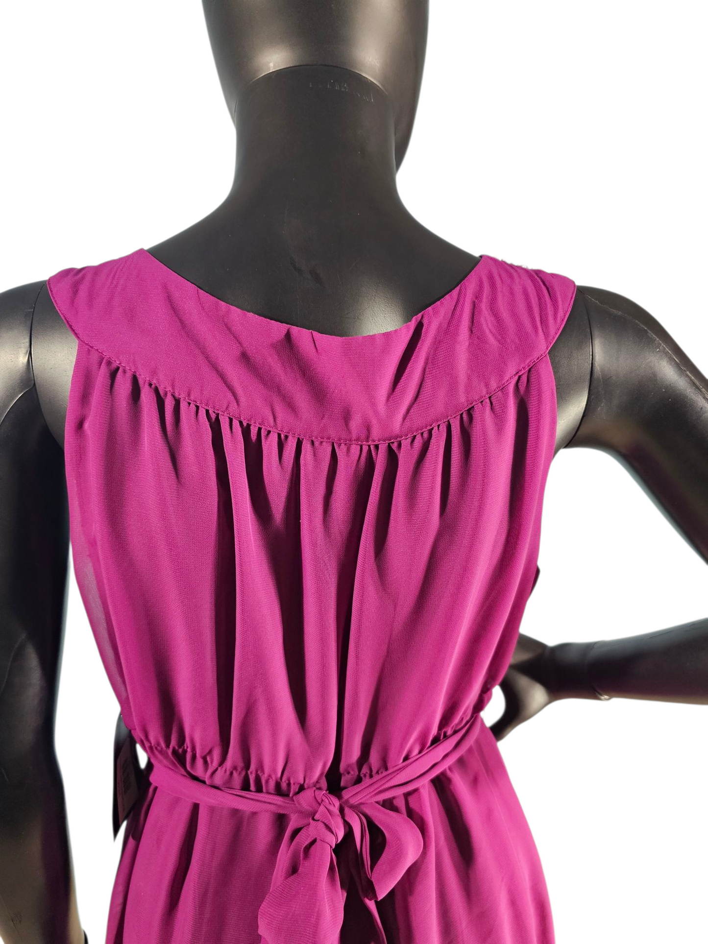 Plum Beaded Yoke Collar Chiffon Maternity Casual Dress - Liz Hanger