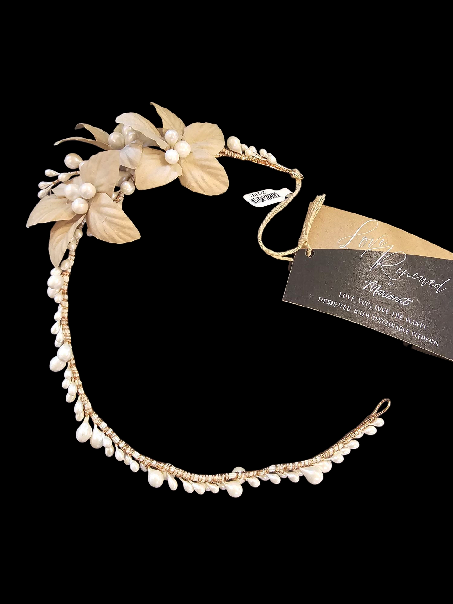 Twisted Wire Floral Ivory/Taupe Headpiece - Marionat
