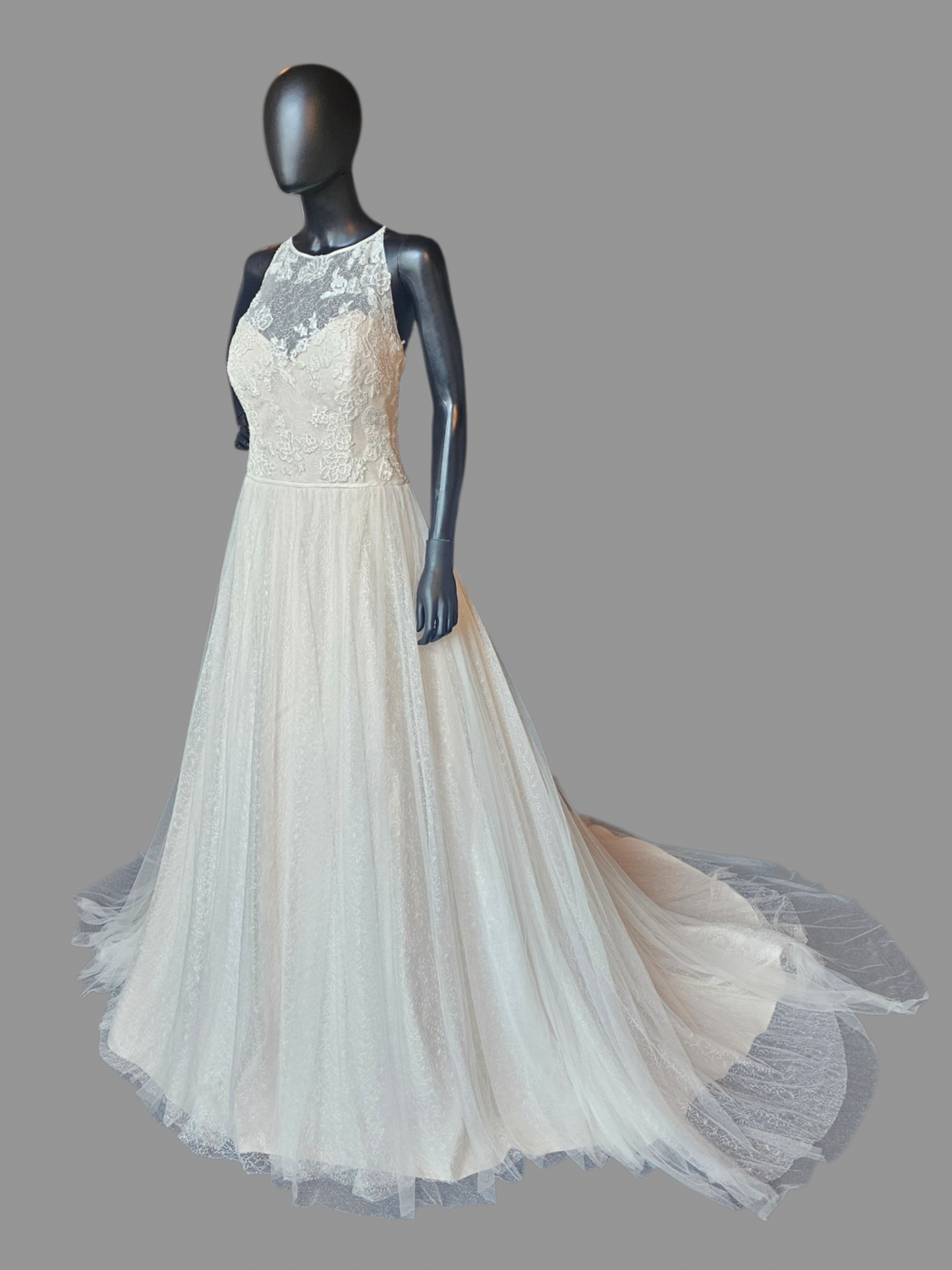 Blush Lace Racer Halter - Maggie Sottero