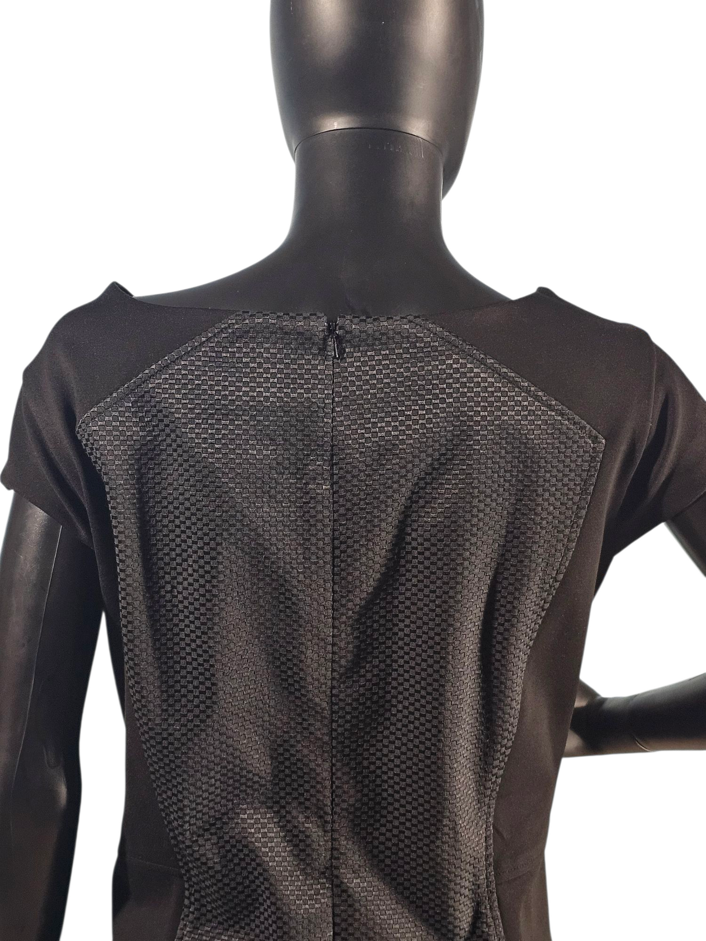 Black Mary Kay Fitted Cocktail Cap Sleeve Dress