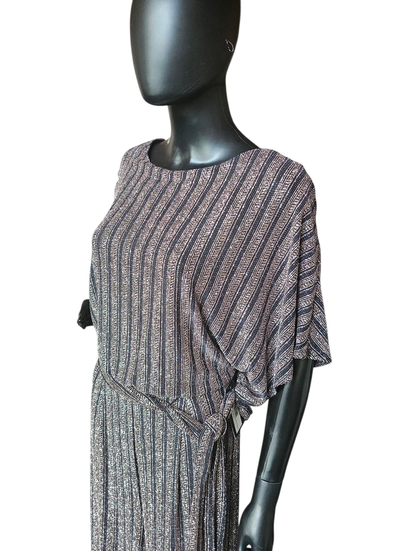 Black/Rose Gold Striped Romper - Jessica Howard