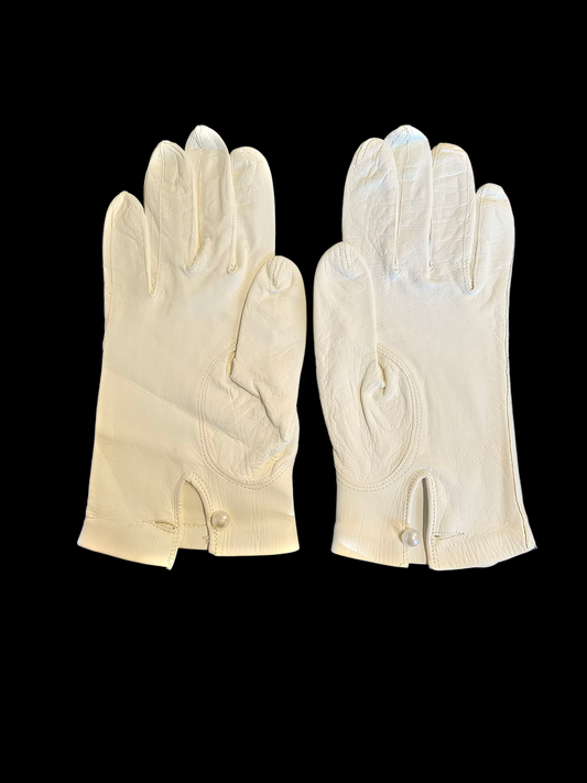 Vintage White Leather Wrist Glove