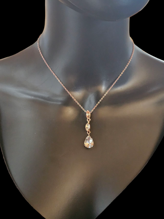 Rose Gold Chain Teardrop Necklace