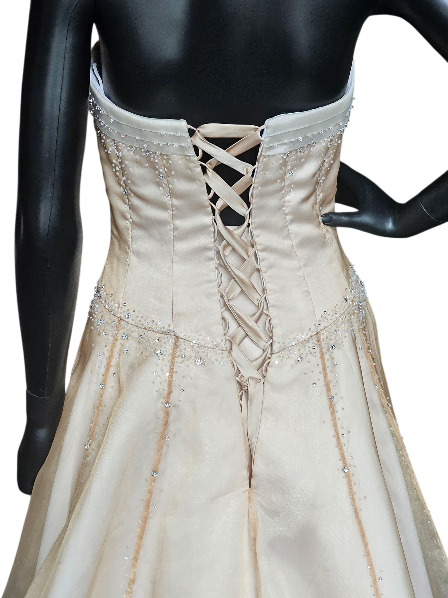 Gold Ombre Organza Straight Strapless A-line Wedding Gown - Maggie Sottero Couture