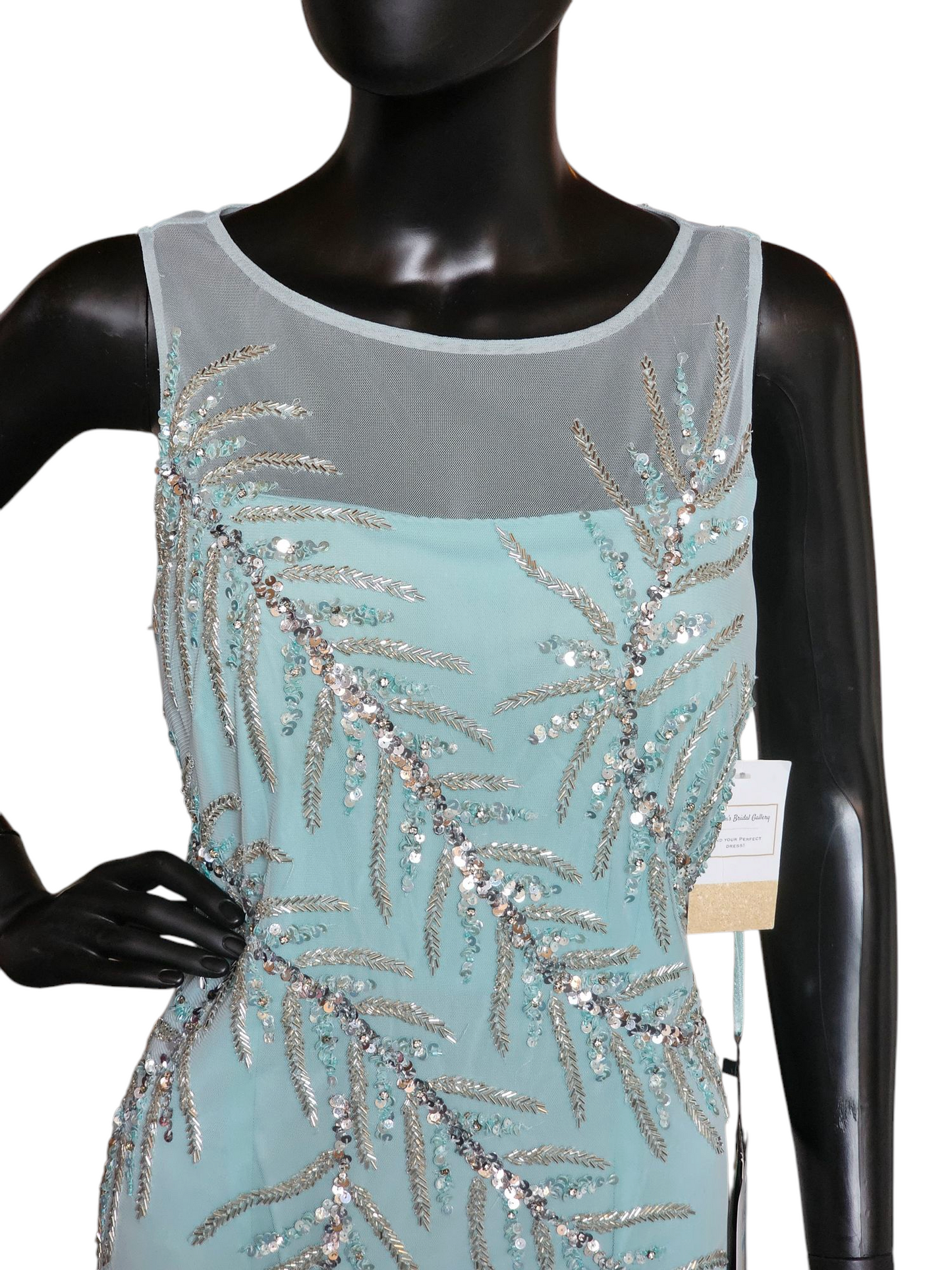 Sea Glass Beaded Detail Formal Dress - Madeline Gardner