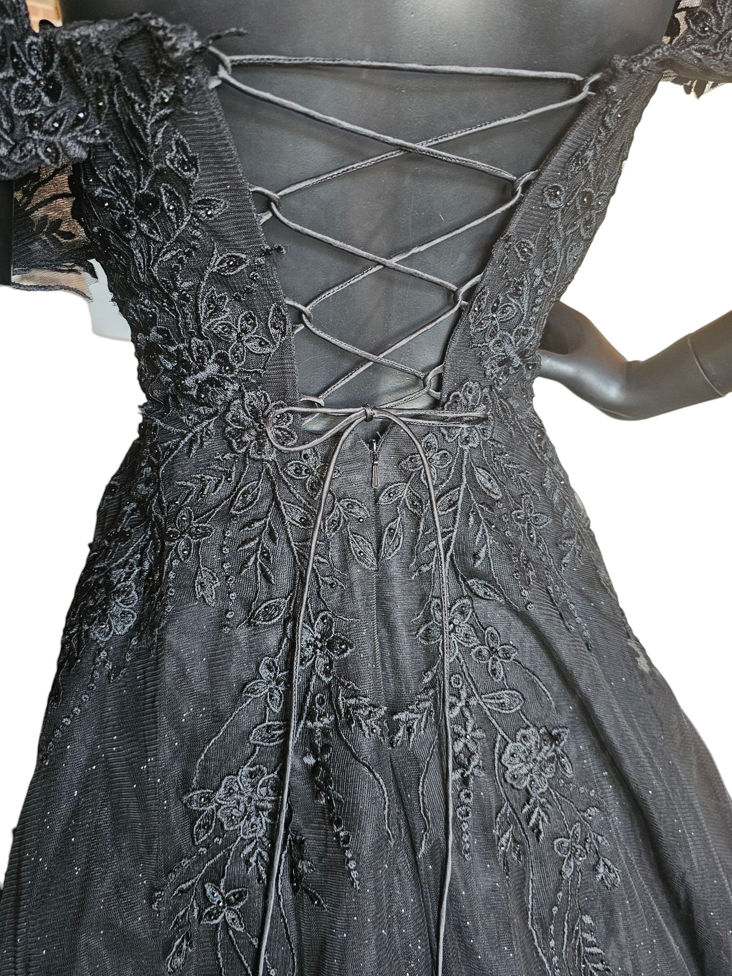 Black Off Shoulder Sparkle Wedding Gown - Nox NWT