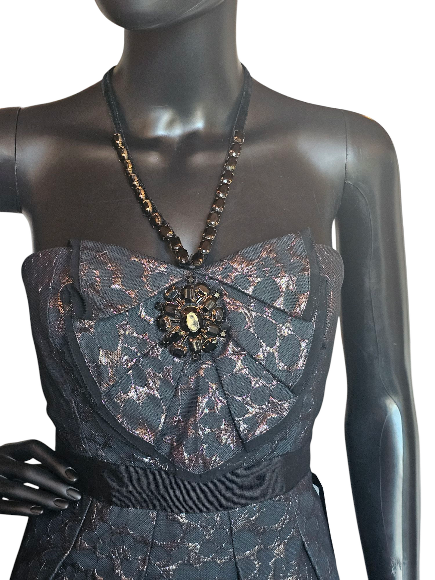 Black/Silver Jaquard Cocktail Dress - BCBG Max