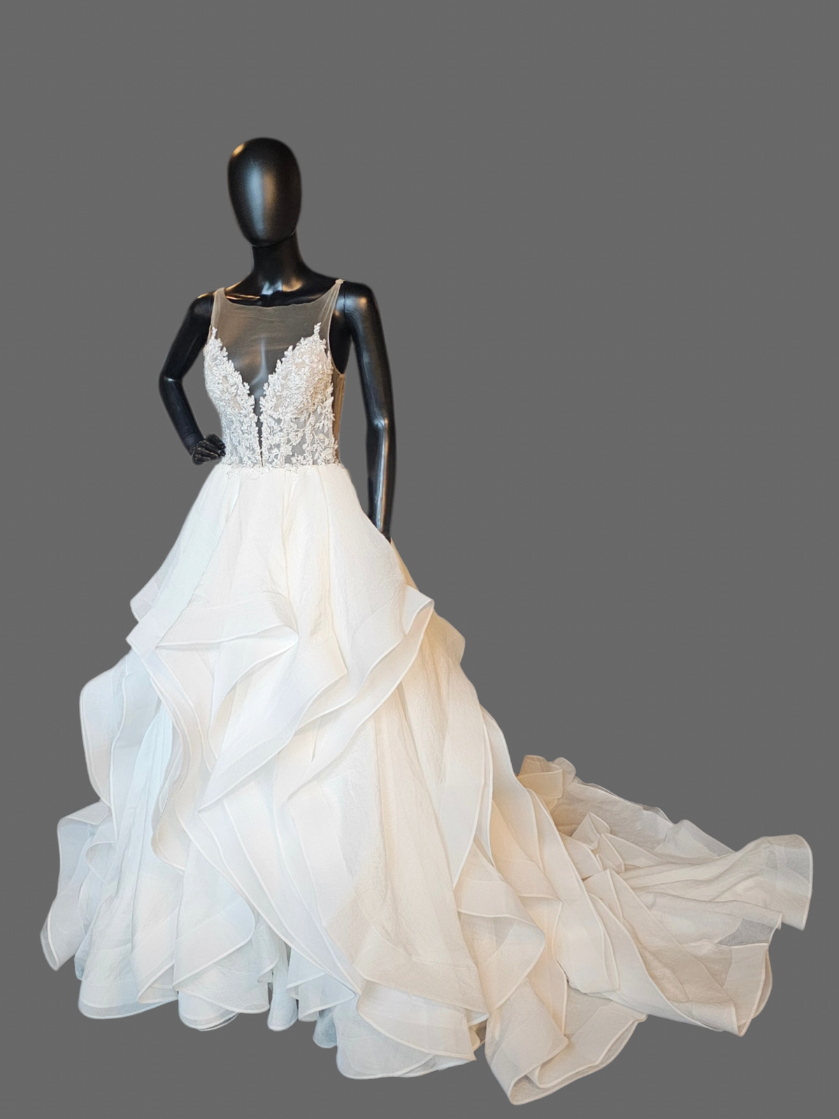 Ivory Tiered Ballgown - Justin Alexander