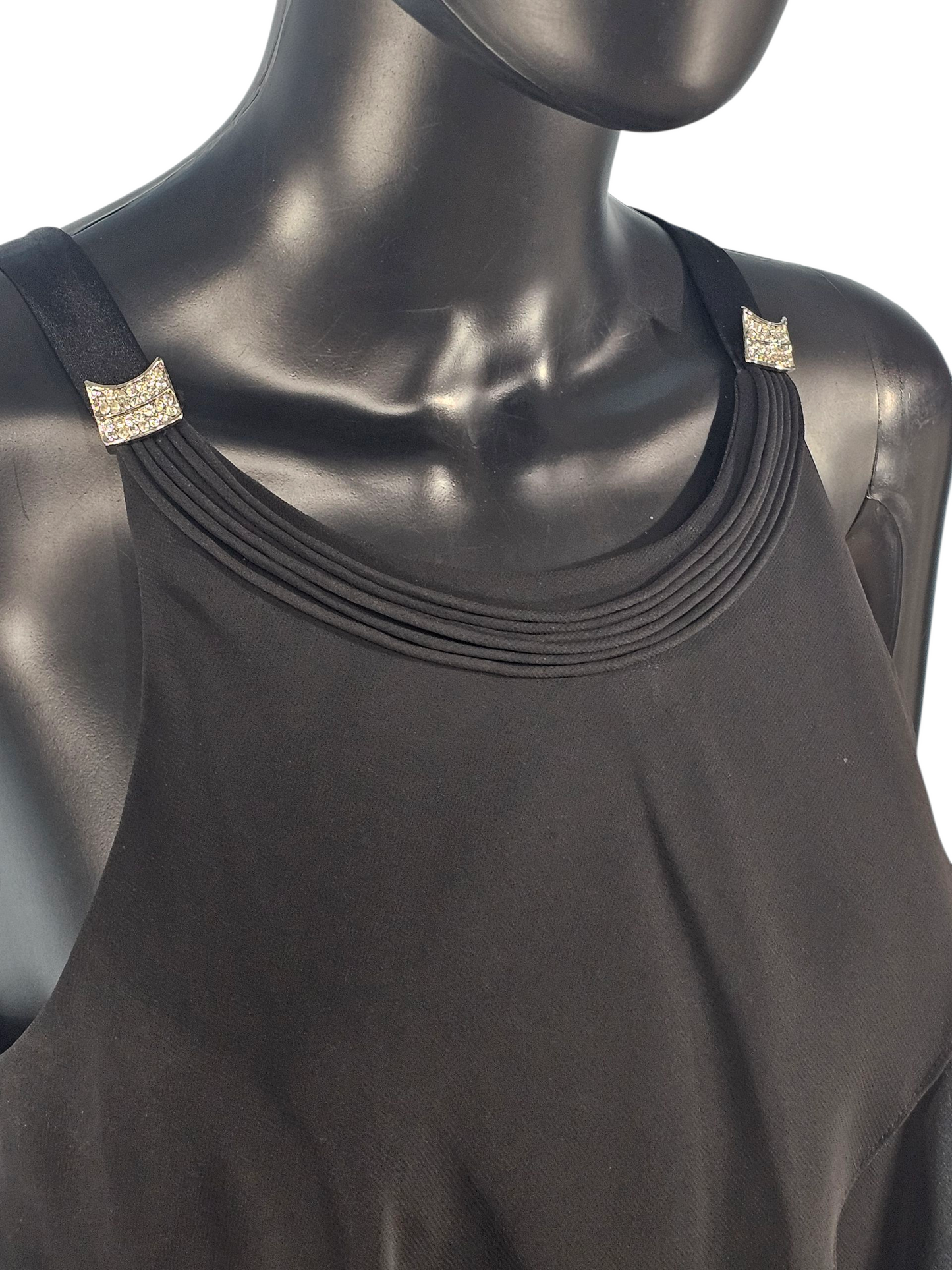 Black Chiffon Flounce Cocktail Dress - S.L. Fashions