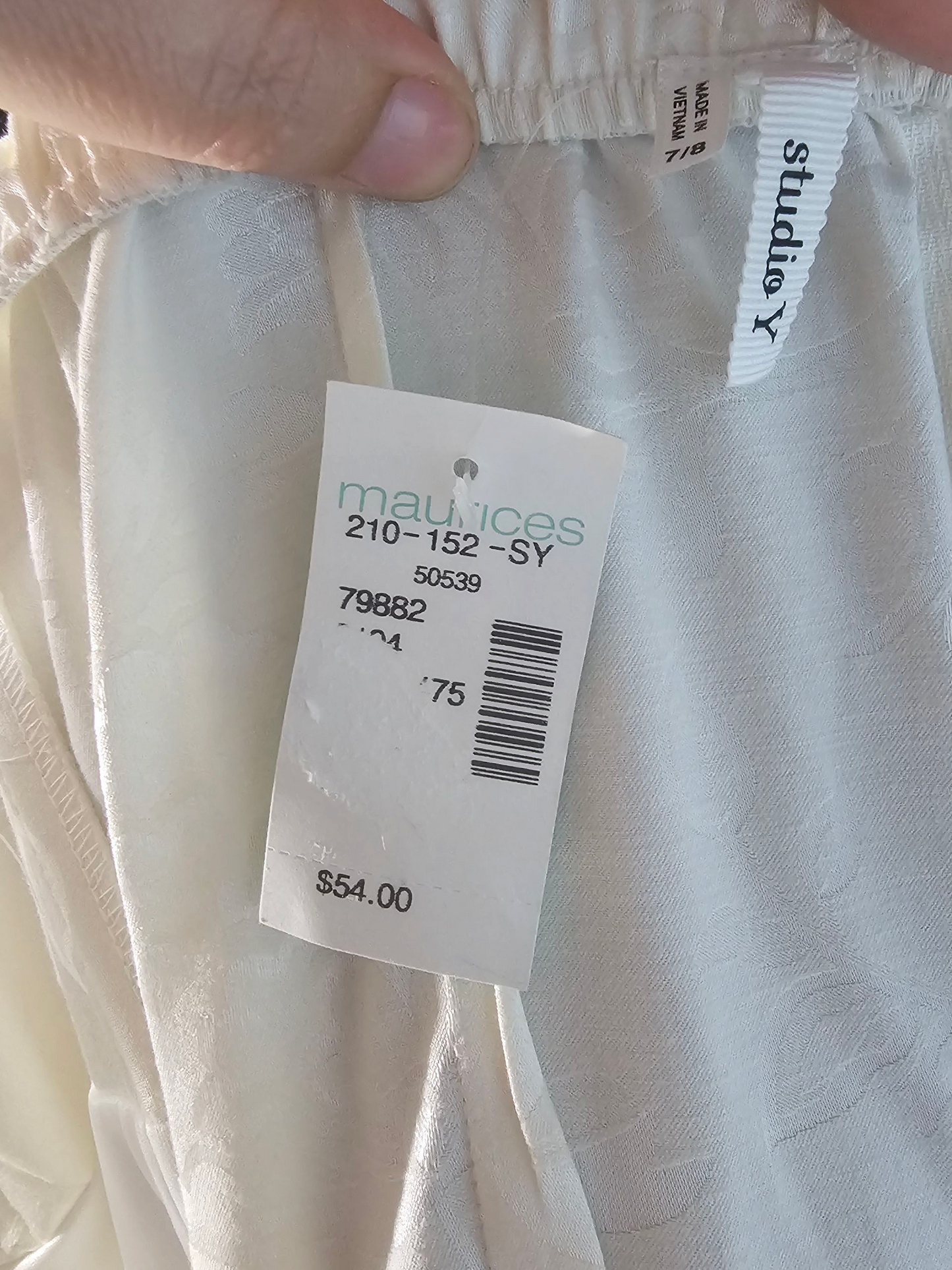 Cream Side Ruched Brocade Formal Dress - NWT Maurices