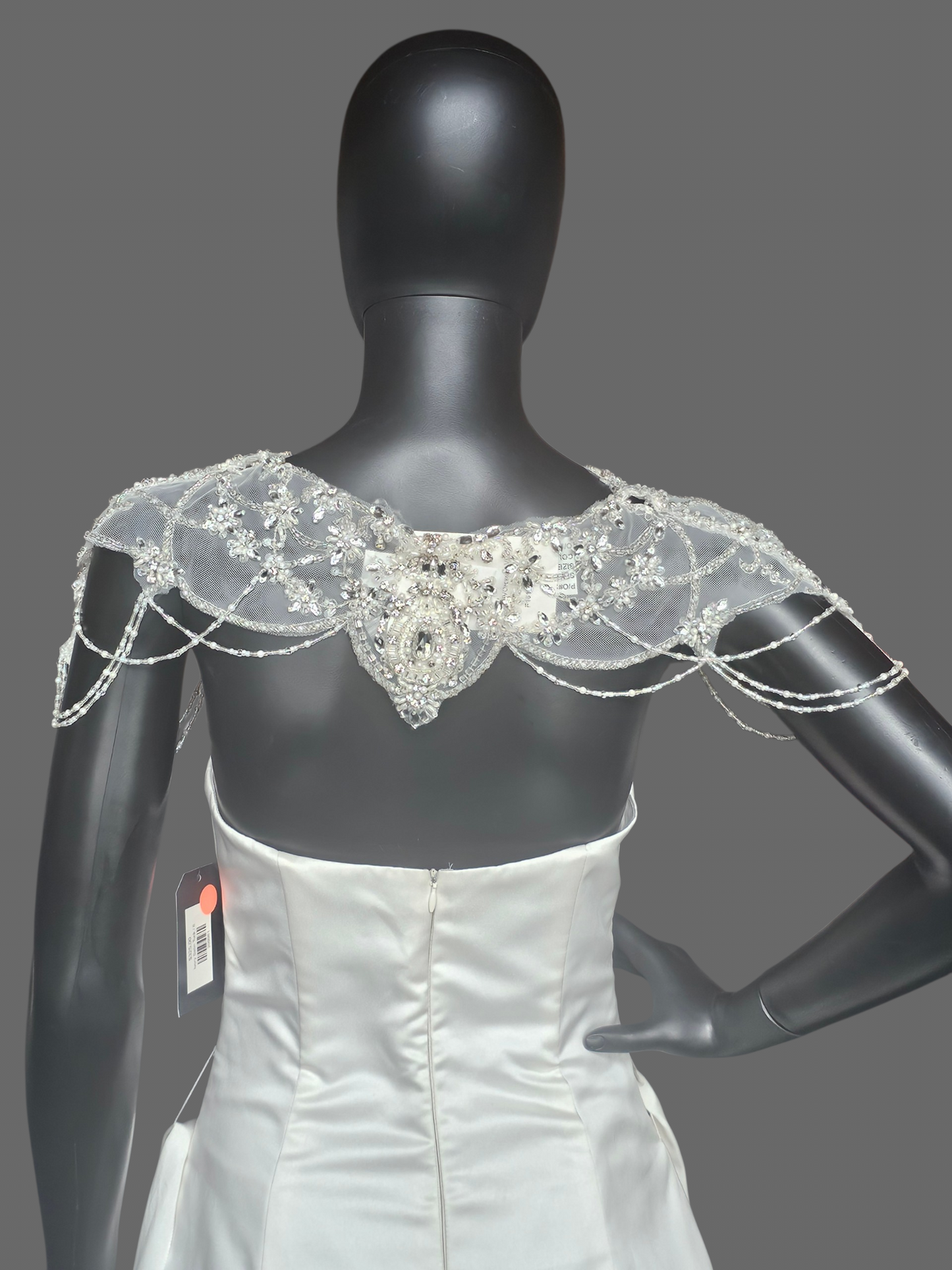Beaded Applique Draped Shoulder Necklace/Capelet
