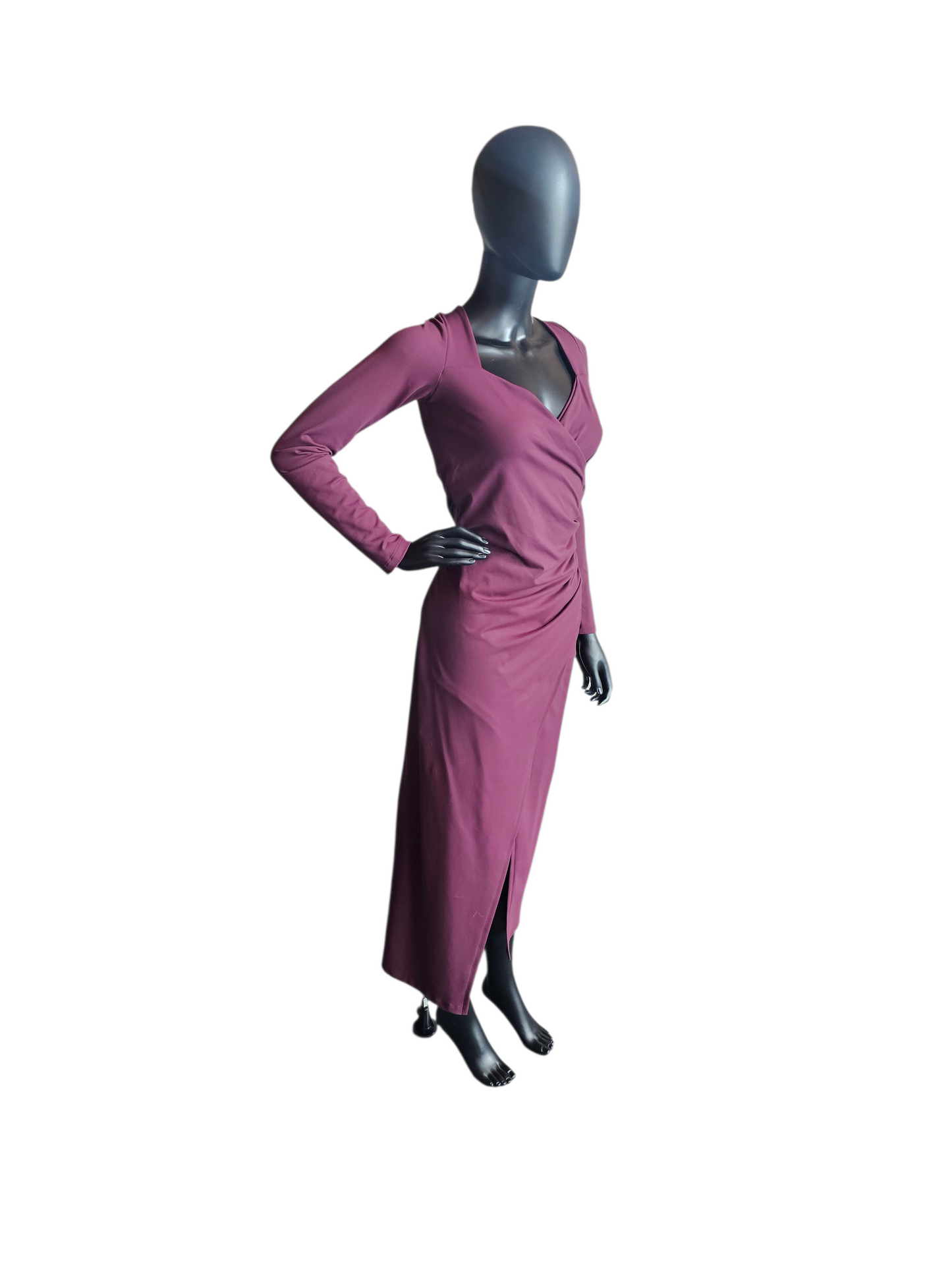 Burgandy Wrap Jersey Stretch Dress NWT - Susan Monaco