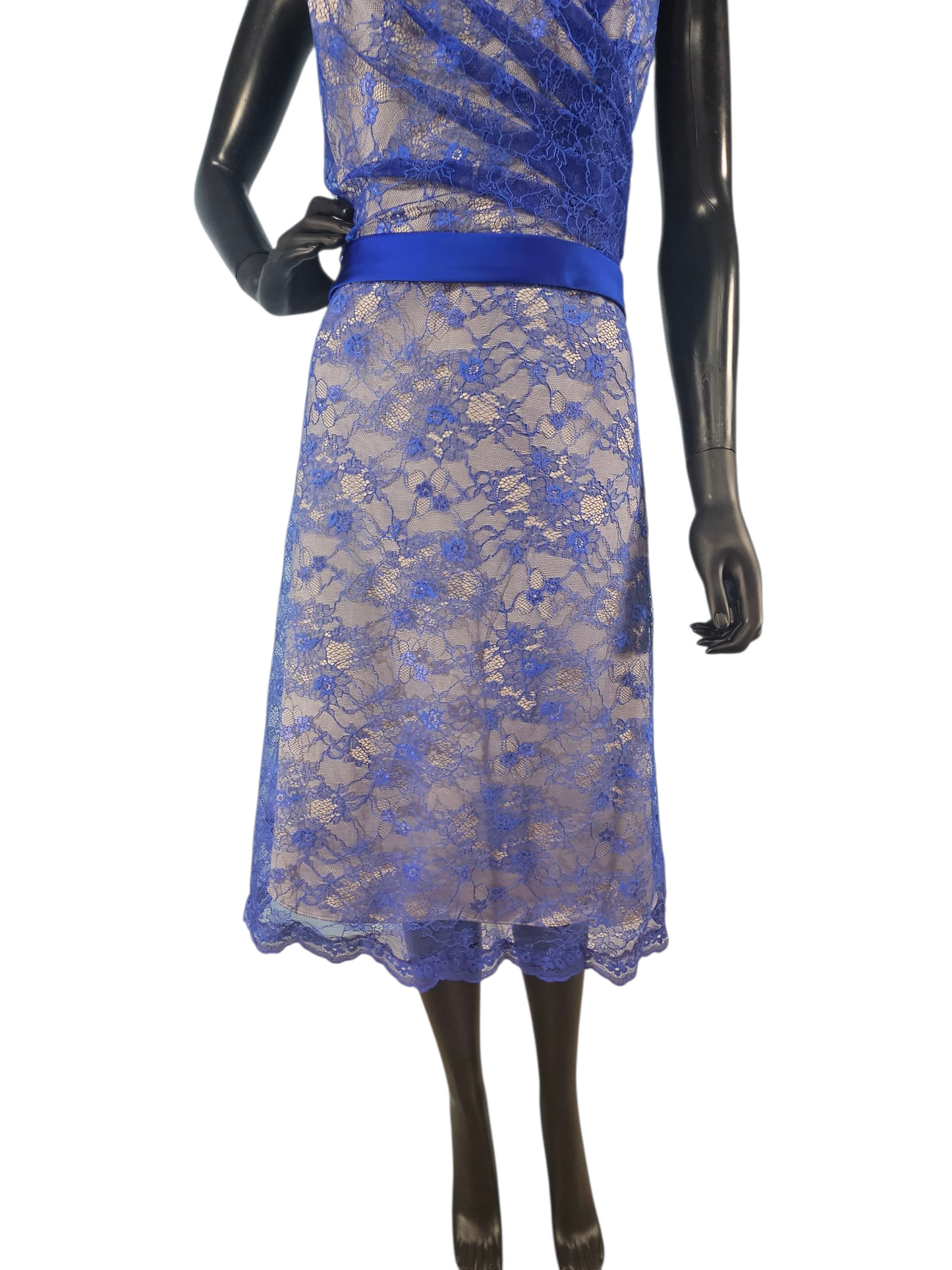 Cobalt Lace A-Line Cocktail/Party Dress - Da Vinci