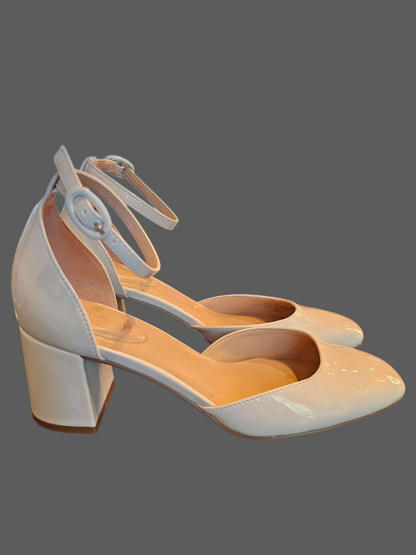 Ivory Patent Leather Block Heel