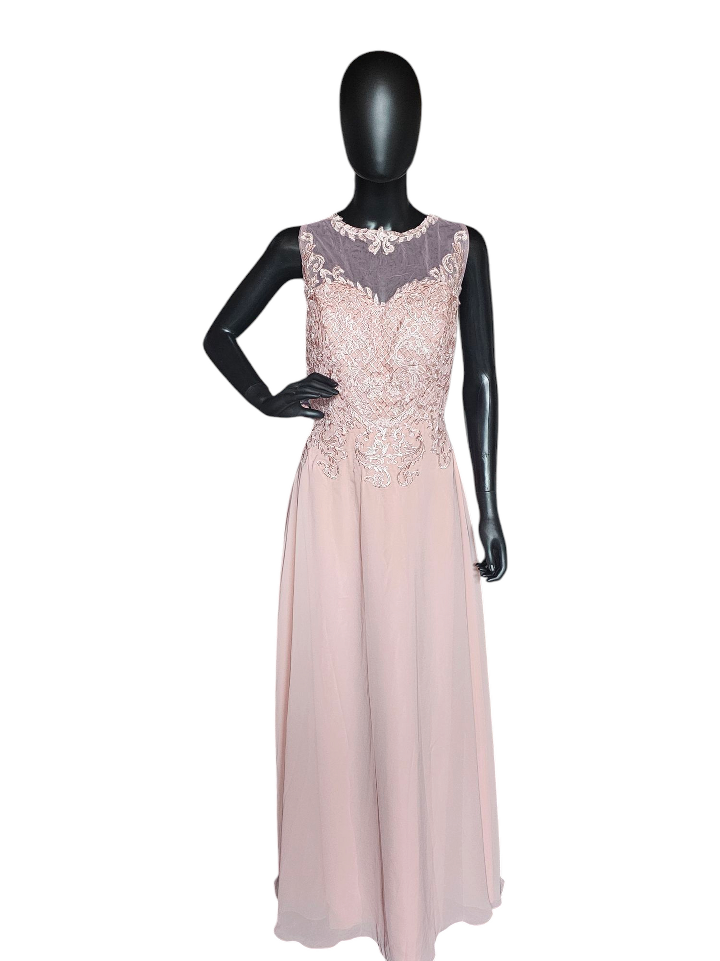 Soft Rose Illusion Bodice Embroidered - NWT