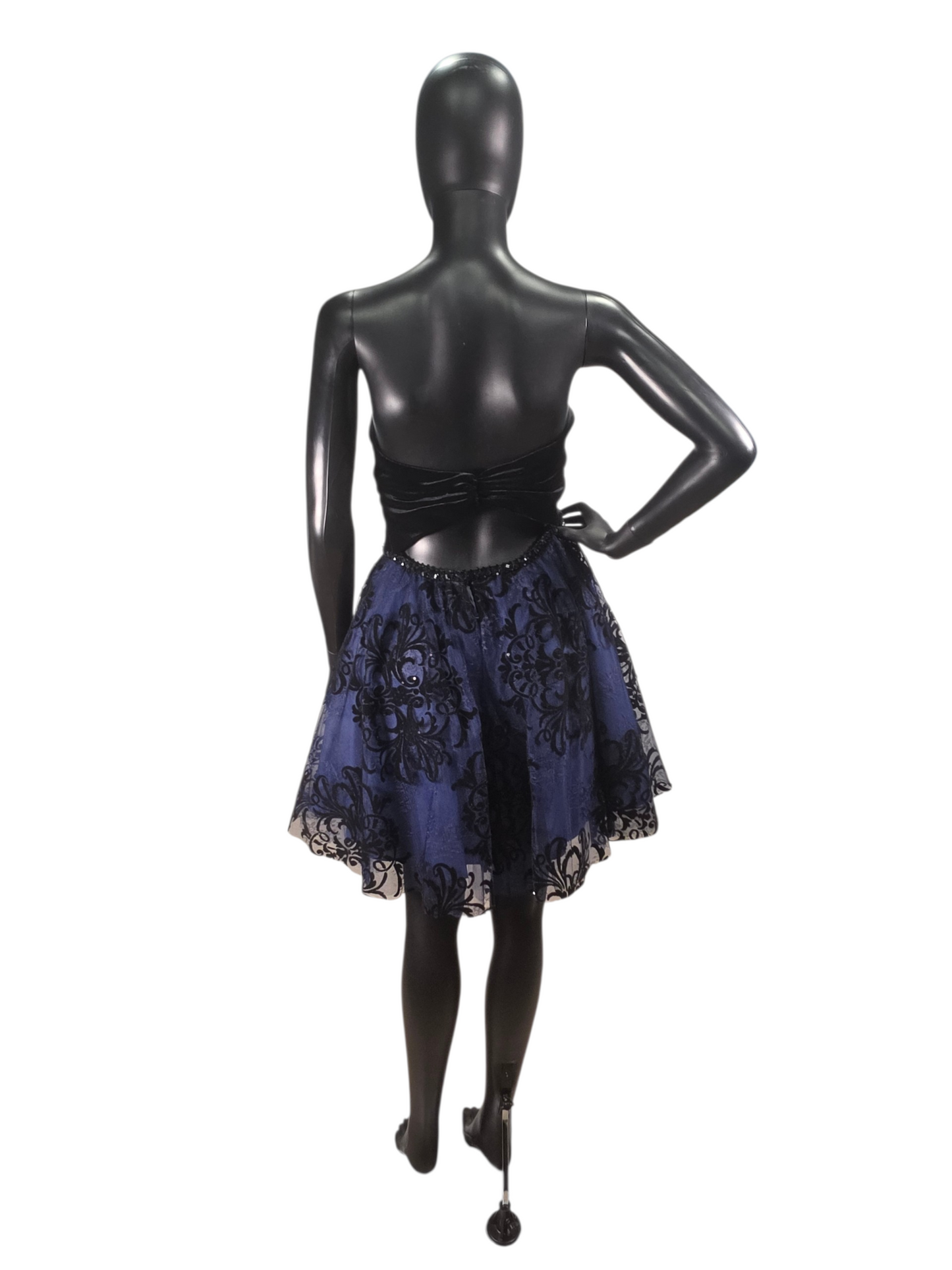 Black/Royal Blue Sweetheart Mini - Mori Lee
