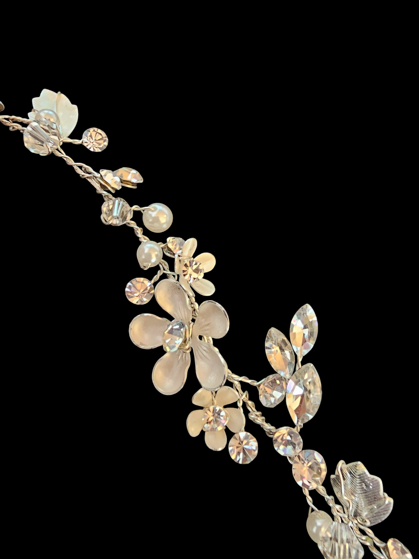 Silver Floral Wire Hair Accessory - Marionat