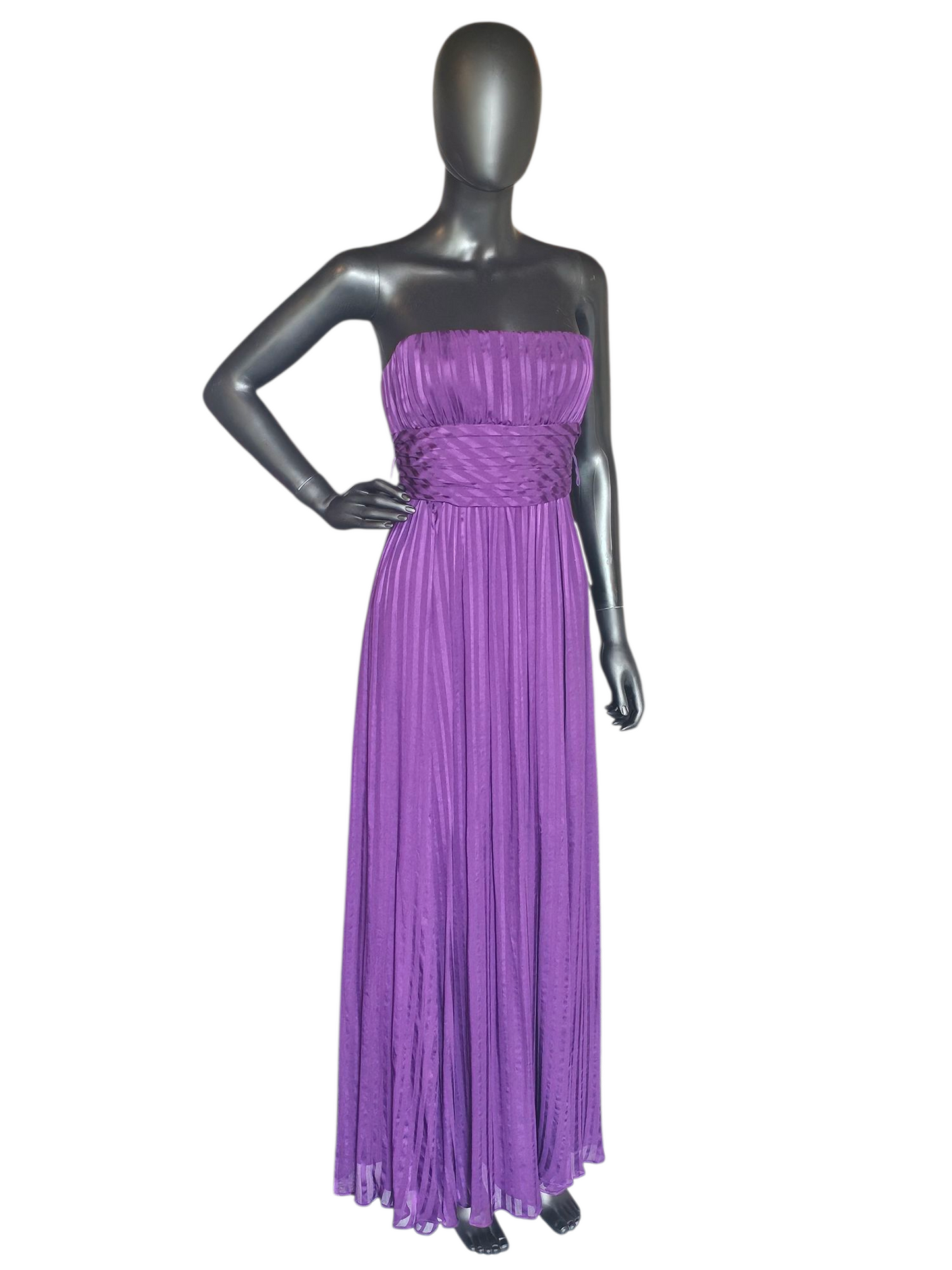 BCBG Purple Vertical Stripe Formal Dress