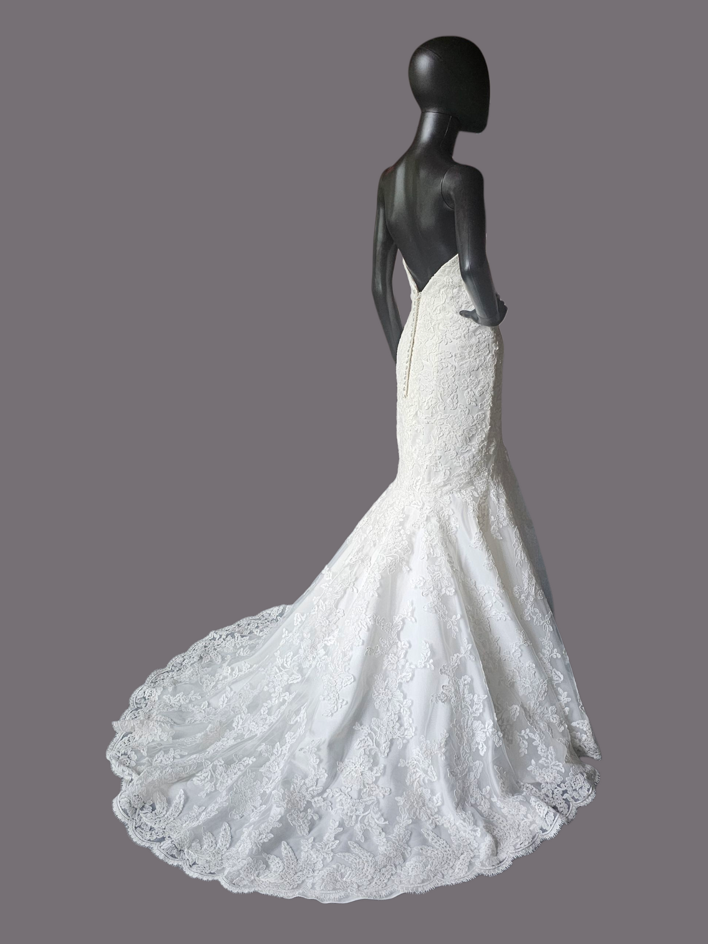 Ivory Full Lace Fit/Flare Wedding Gown - Mori Lee