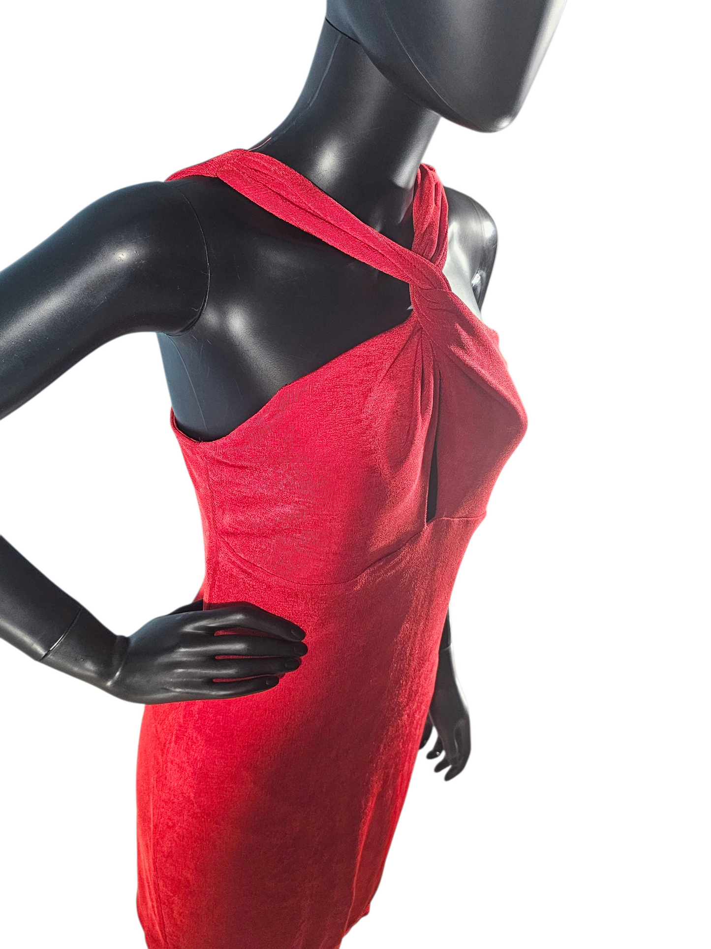 Red Cross Back Stretch Bodycon Dress - Wild Fable