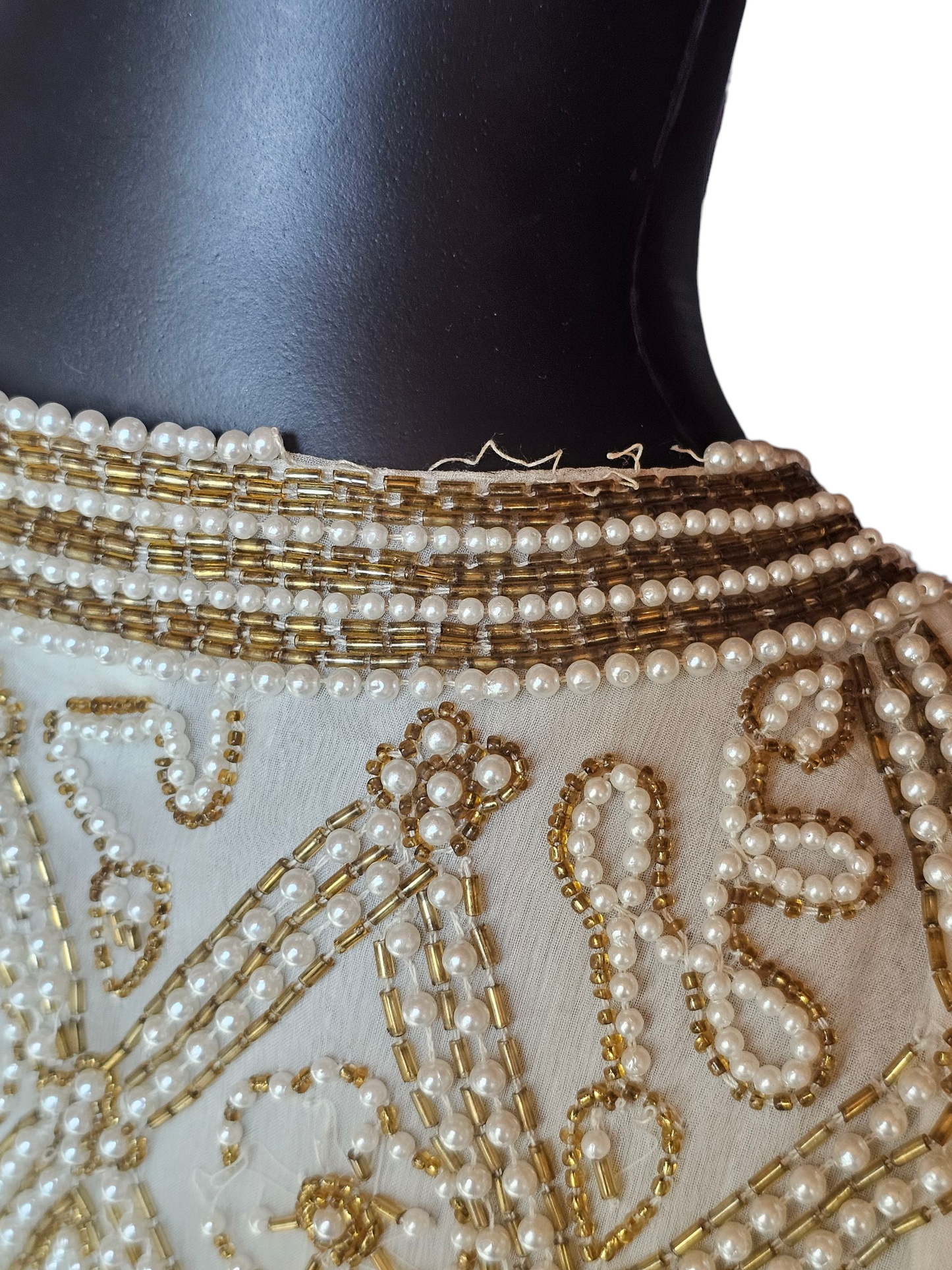 Ivory/Gold/Pearl 100% Silk Jacket