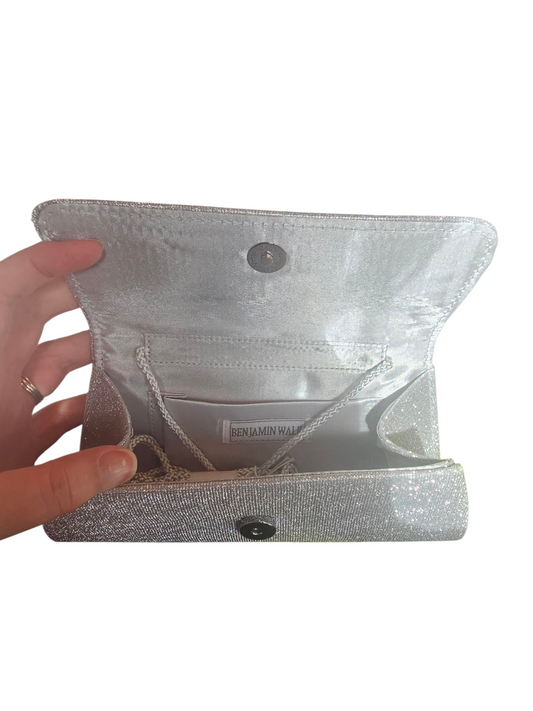 Silver Trapezoid Clutch