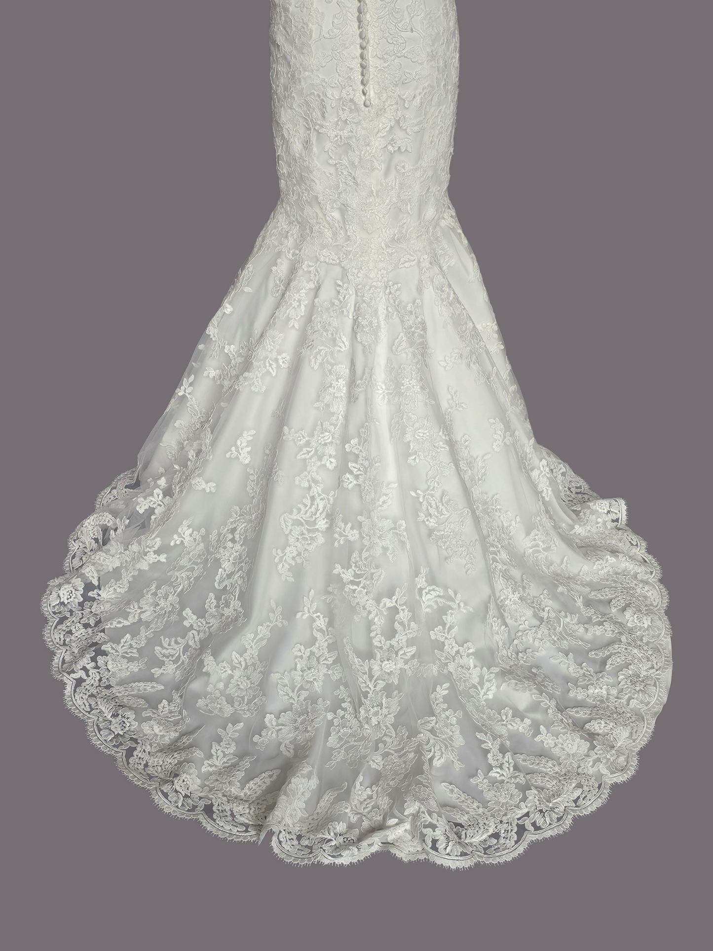 Ivory Full Lace Fit/Flare Wedding Gown - Mori Lee