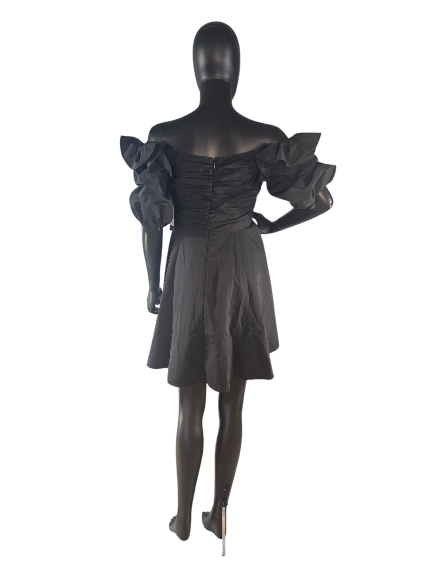 Black Taffeta Puff Sleeve Mini Party Dress - Prabal Gurung NEW w/Tag