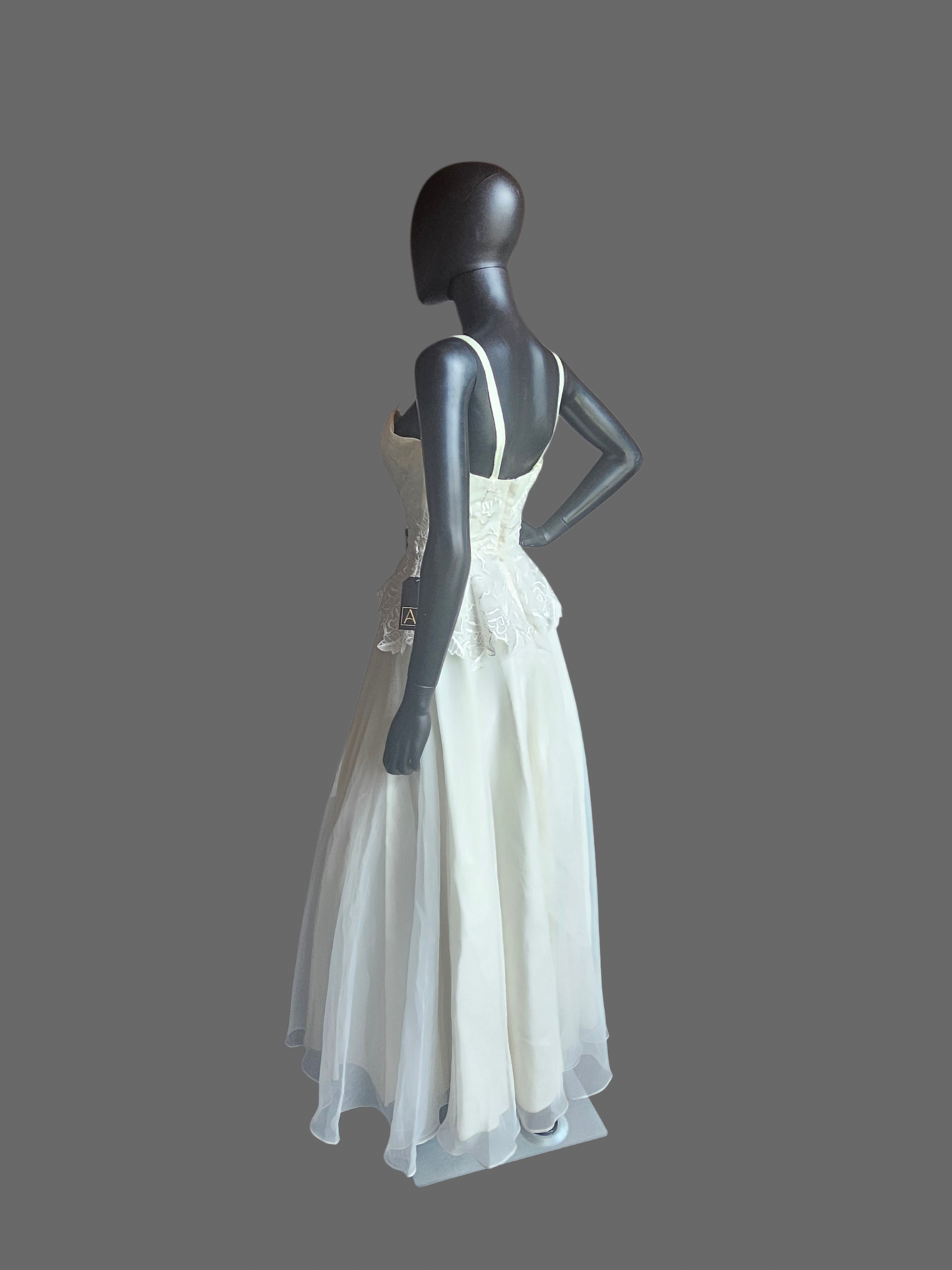 Vintage Embroidered Peplum Ankle Length Wedding Dress