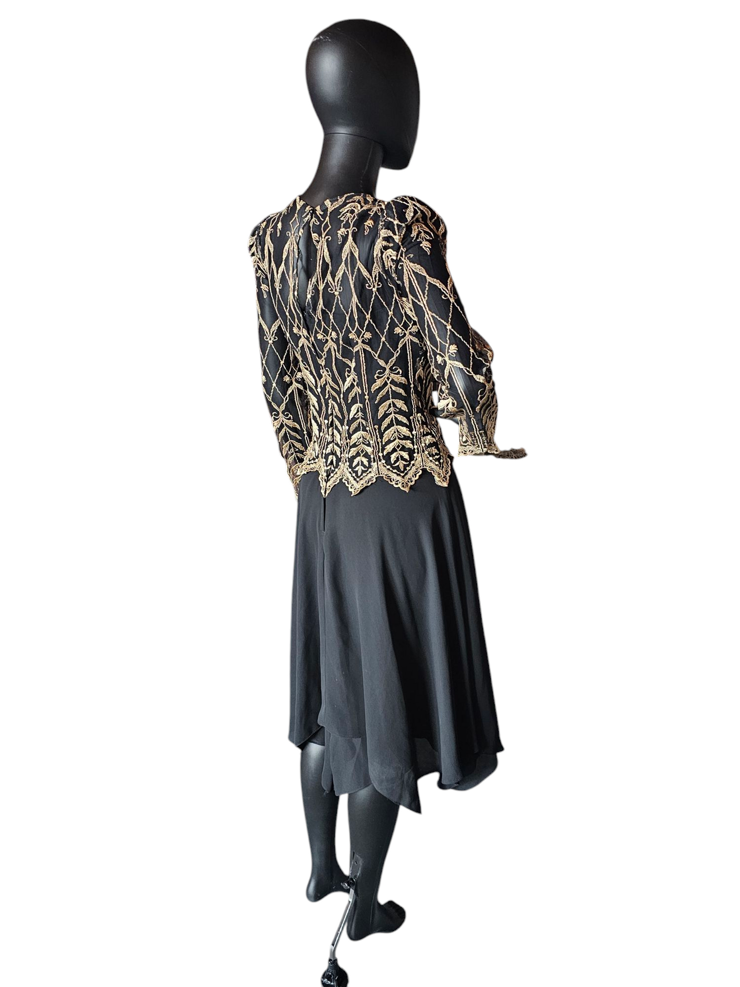 Black/Gold Embroidered Vintage Cachet by Bari Protas