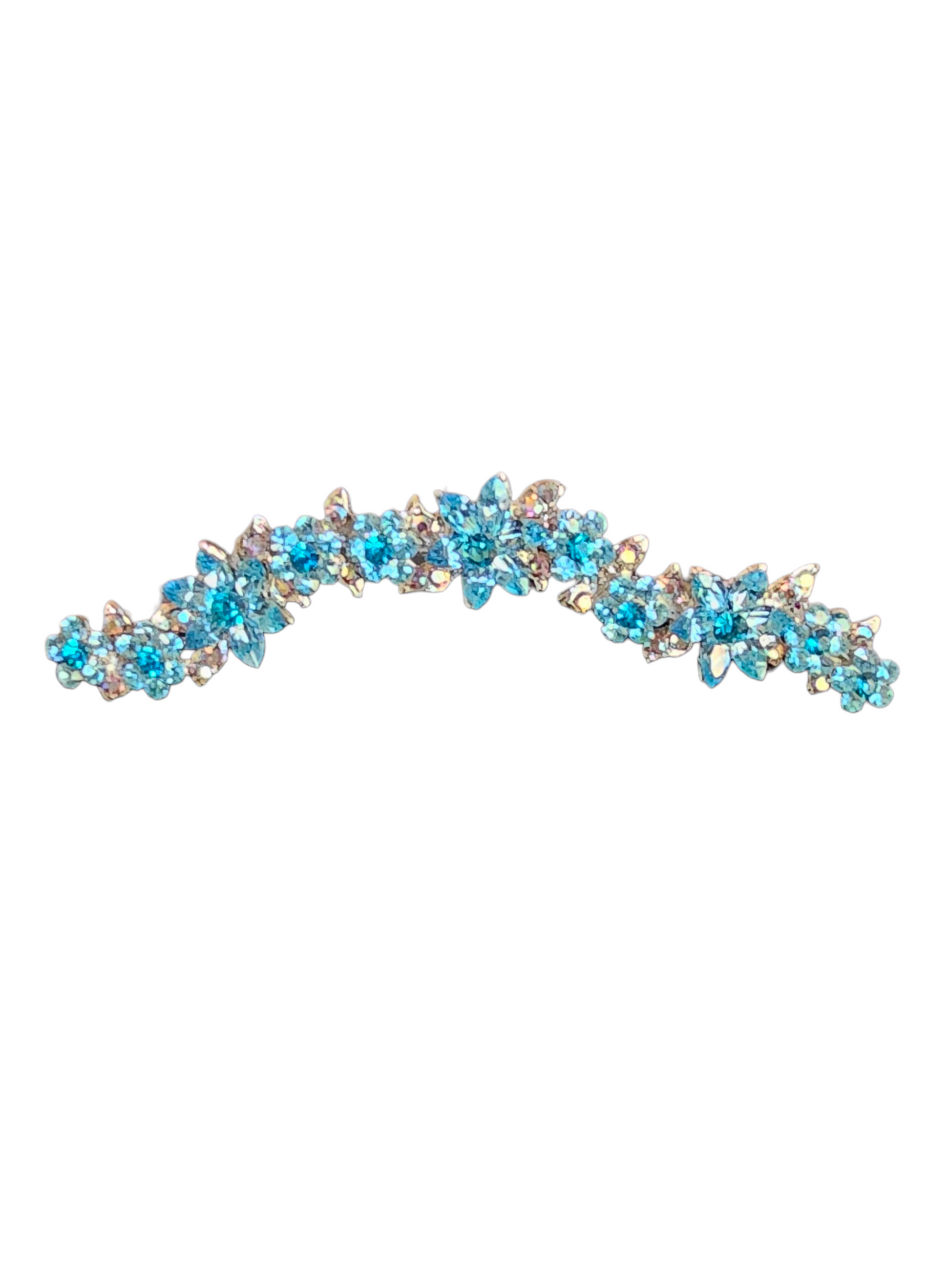 Blue Flower Crystal Comb