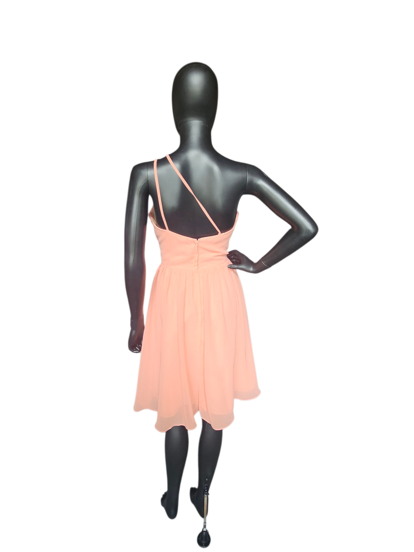 Coral Chiffon One Shoulder Party Dress NWOT - Da Vinci