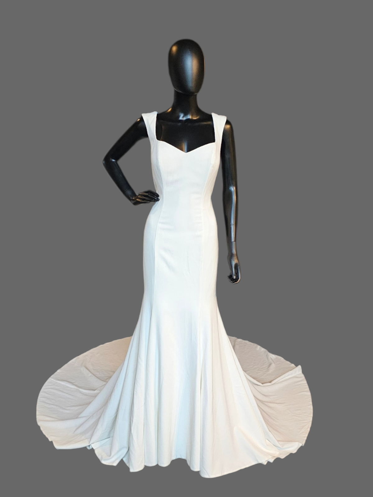 Simple Crepe Open Sides Fit/Flare Wedding Gown - Allure