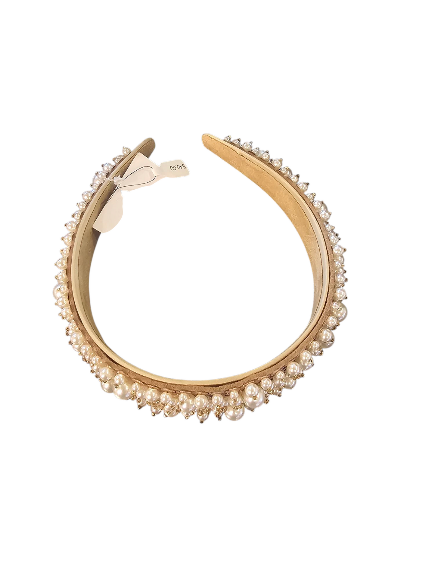 Wide Rose Gold Pearl/Bead Headband