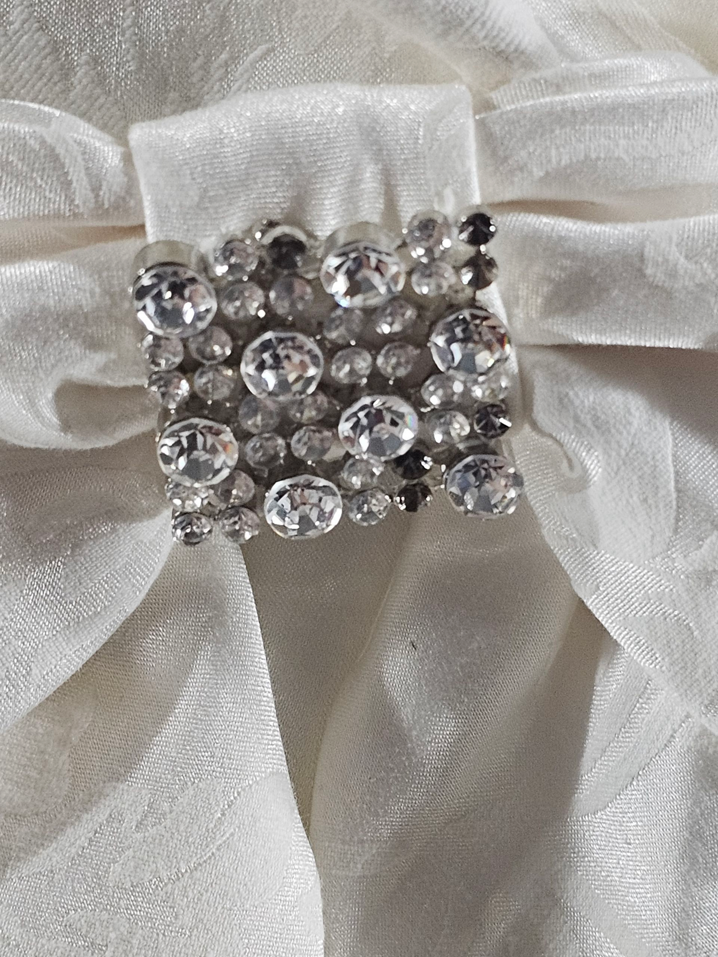 Cream Side Ruched Brocade Formal Dress - NWT Maurices