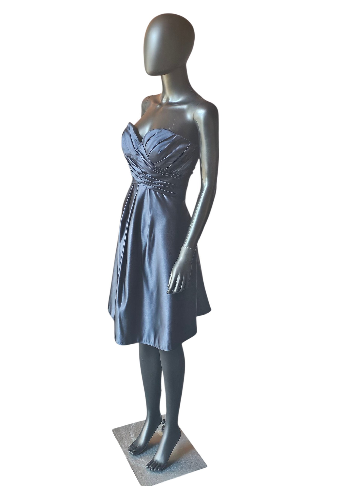 Navy Satin Sweetheart Cocktail/Party Dress - Bill Levkoff
