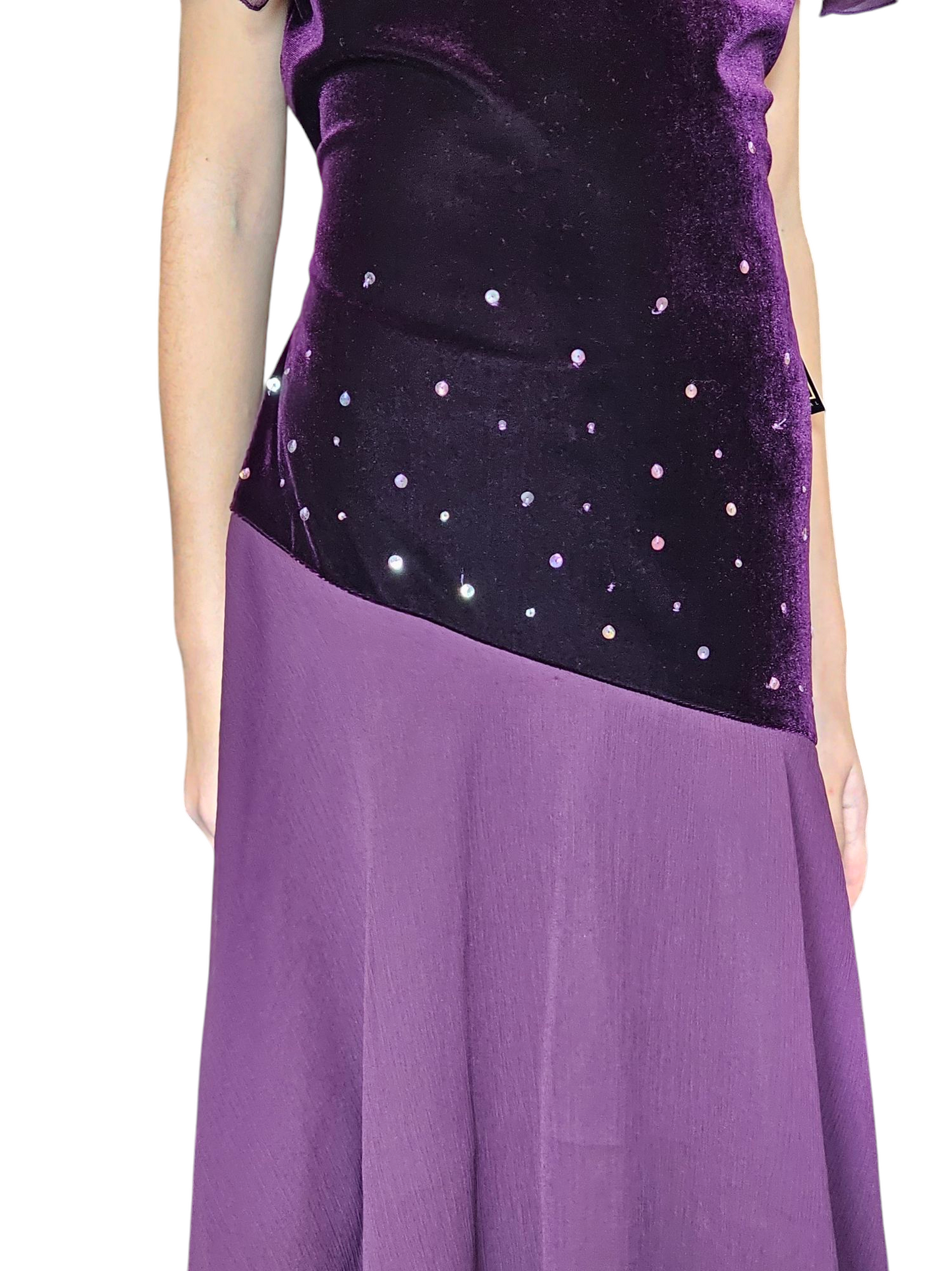 Asymmetrical Purple Velvet Childs Formal Dress - Ashley Ann