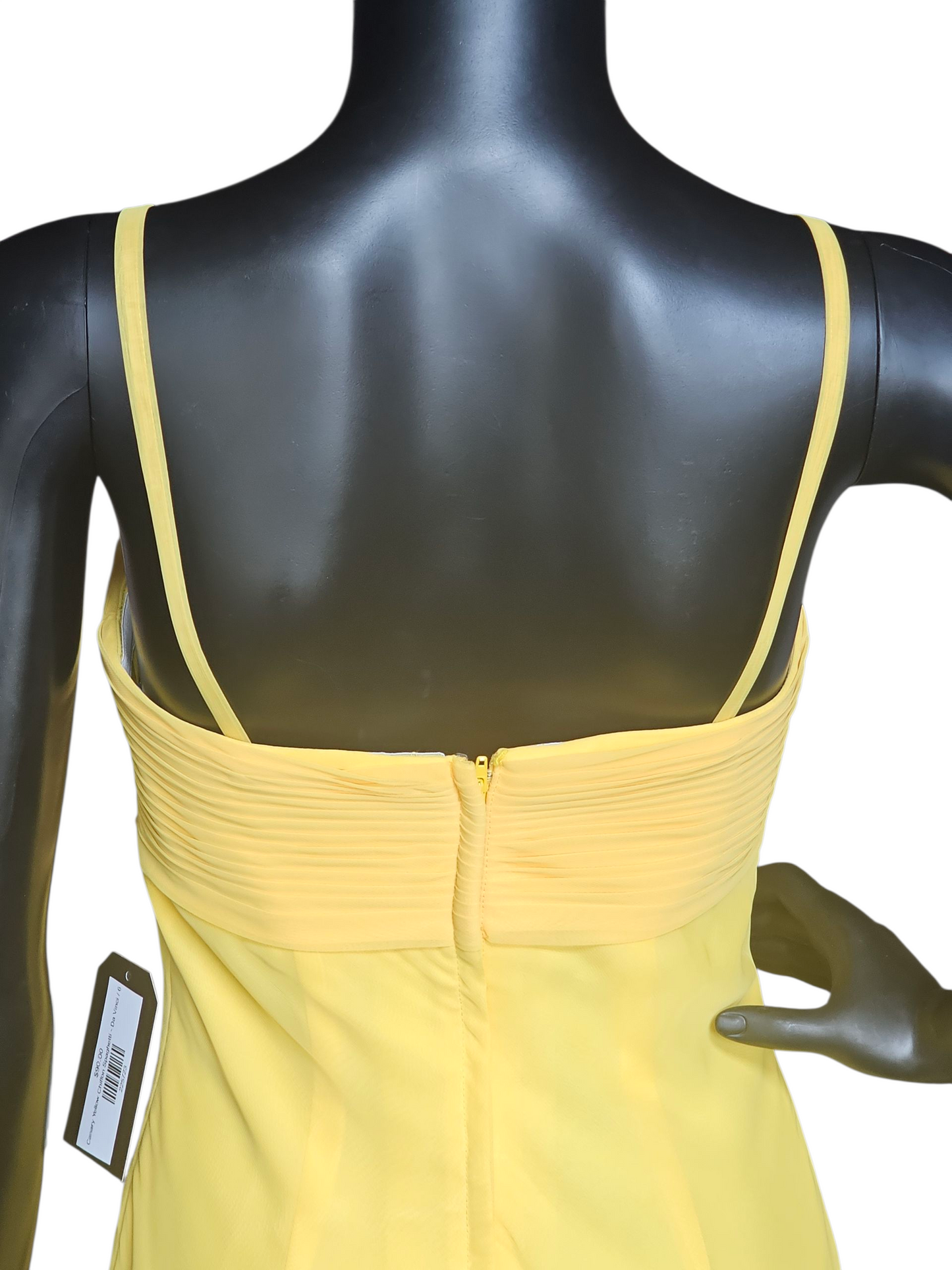 Canary Yellow Chiffon Spaghetti Party/Cocktail Dress NWOT - Da Vinci