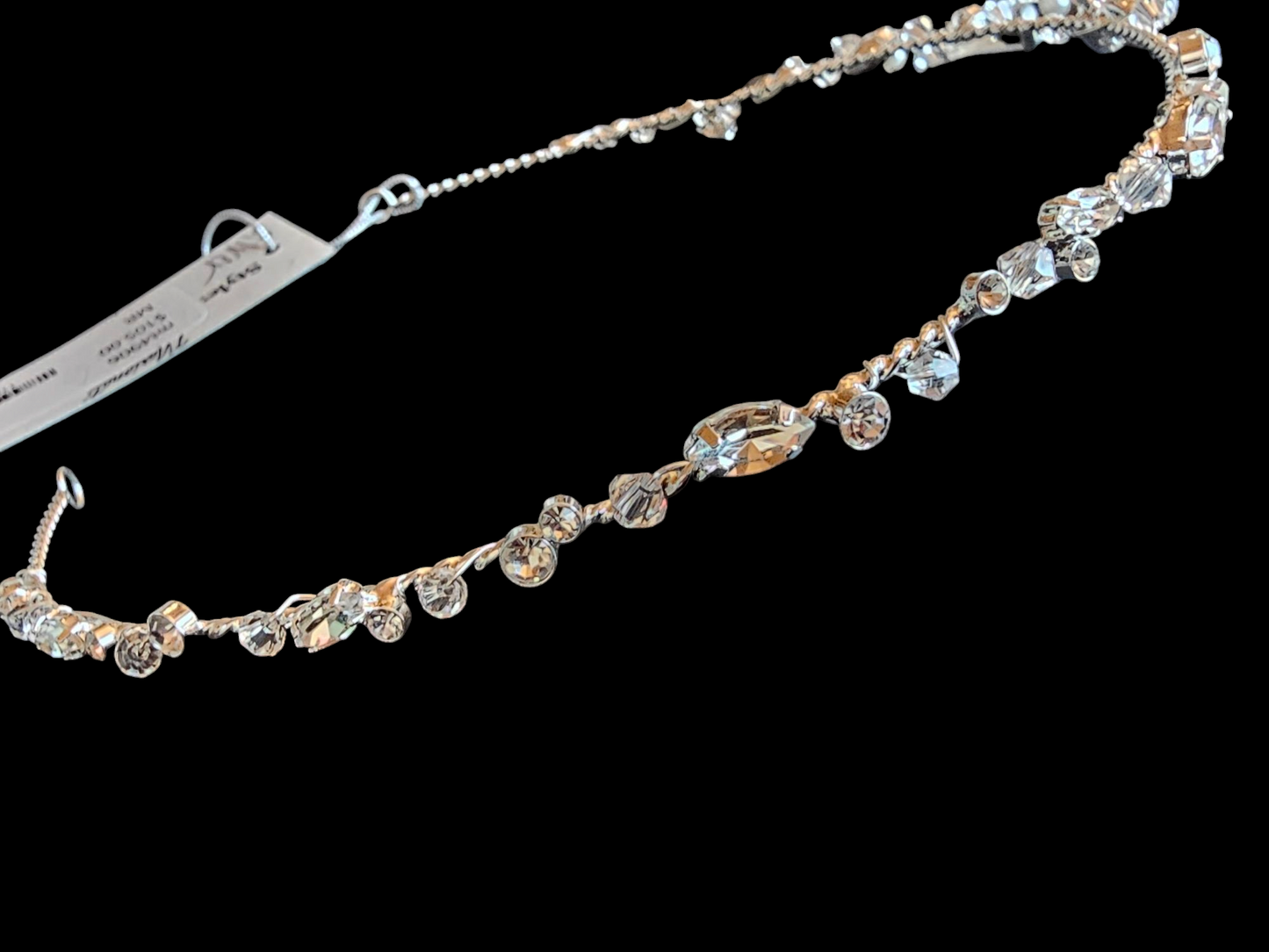 Silver Wire Minimalist Rhinestone Tiara/Headband - Marionat