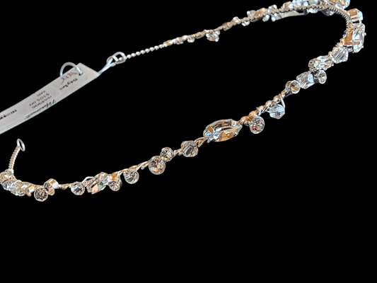 Silver Wire Minimalist Rhinestone Tiara/Headband - Marionat